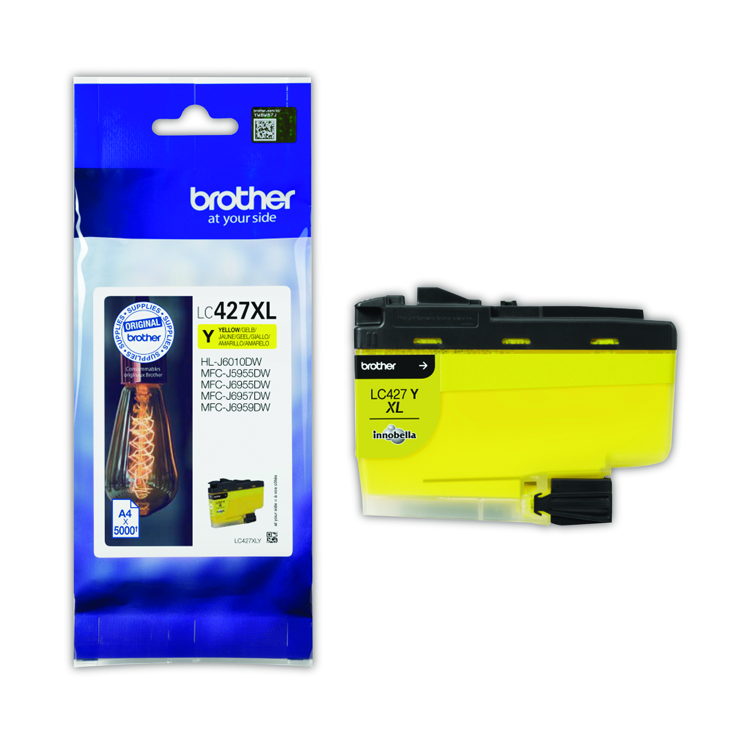 Brother+LC427XLY+Inkjet+Cartridge+High+Yield+Yellow+LC427XLY