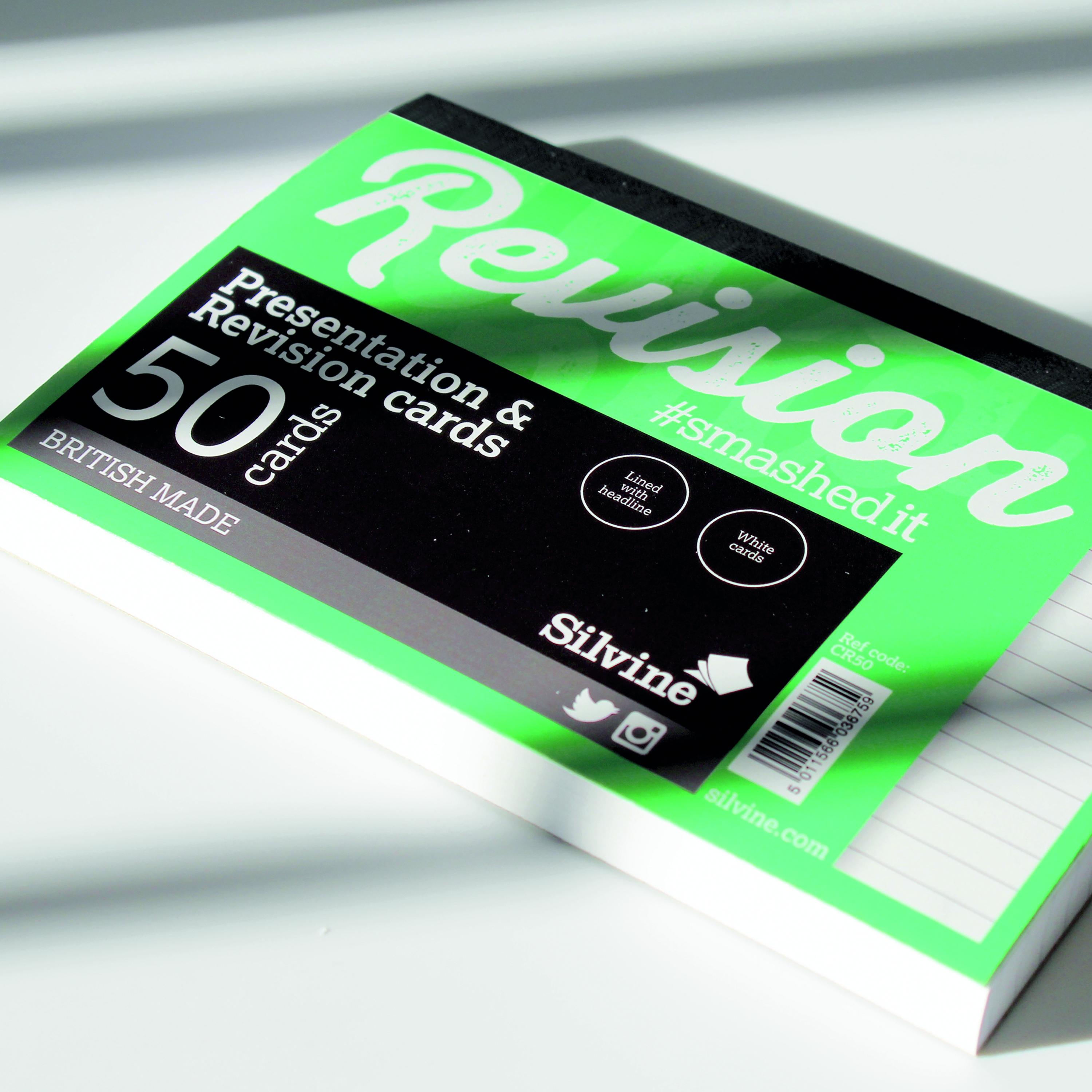 Revision Notepad Silvine Revision Card Notepad 50 Card White Pack of 1000 CR50