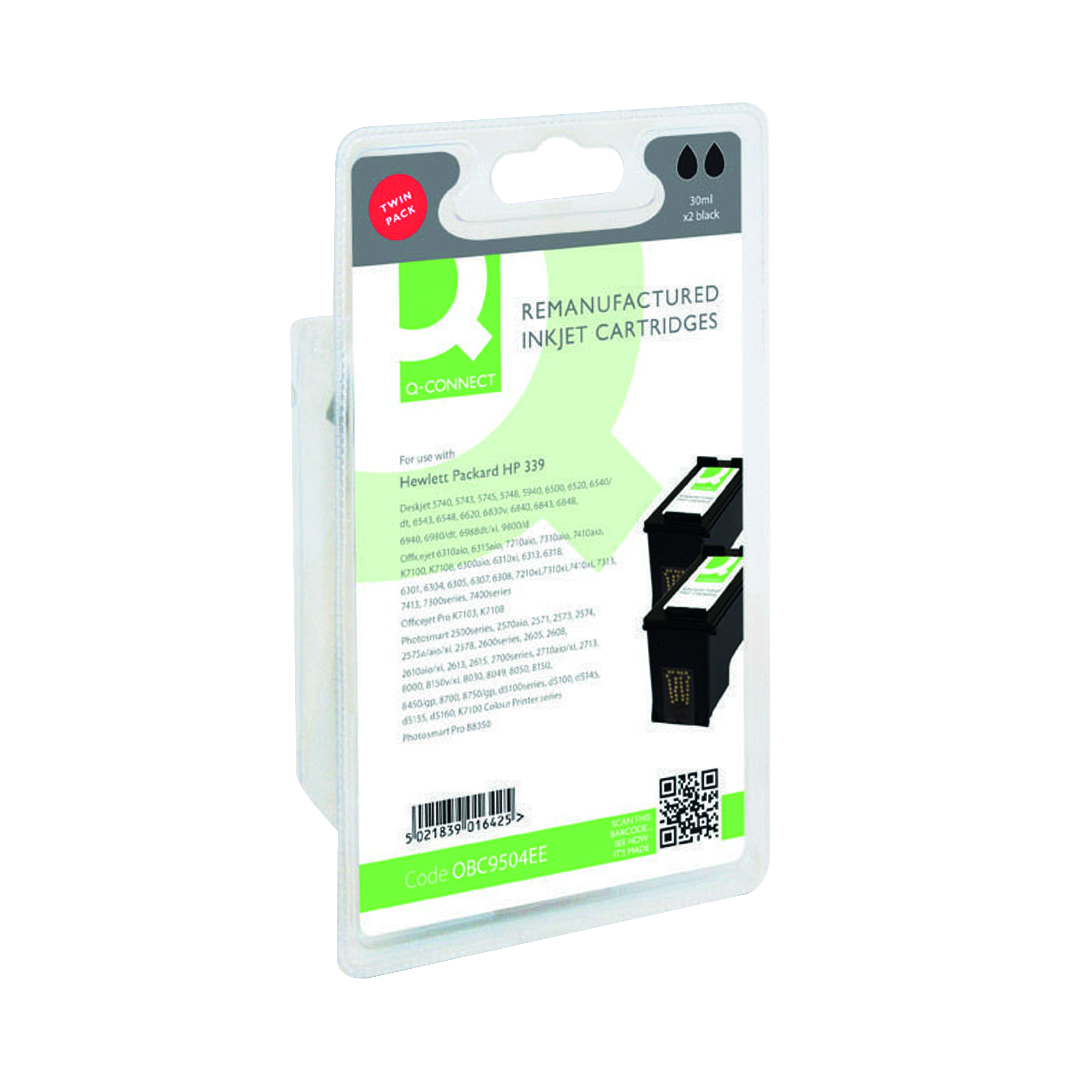 Q-Connect+Remanufactured+Inkjet+Cartridge+Black+For+HP+C9504EE+C9504EE-COMP