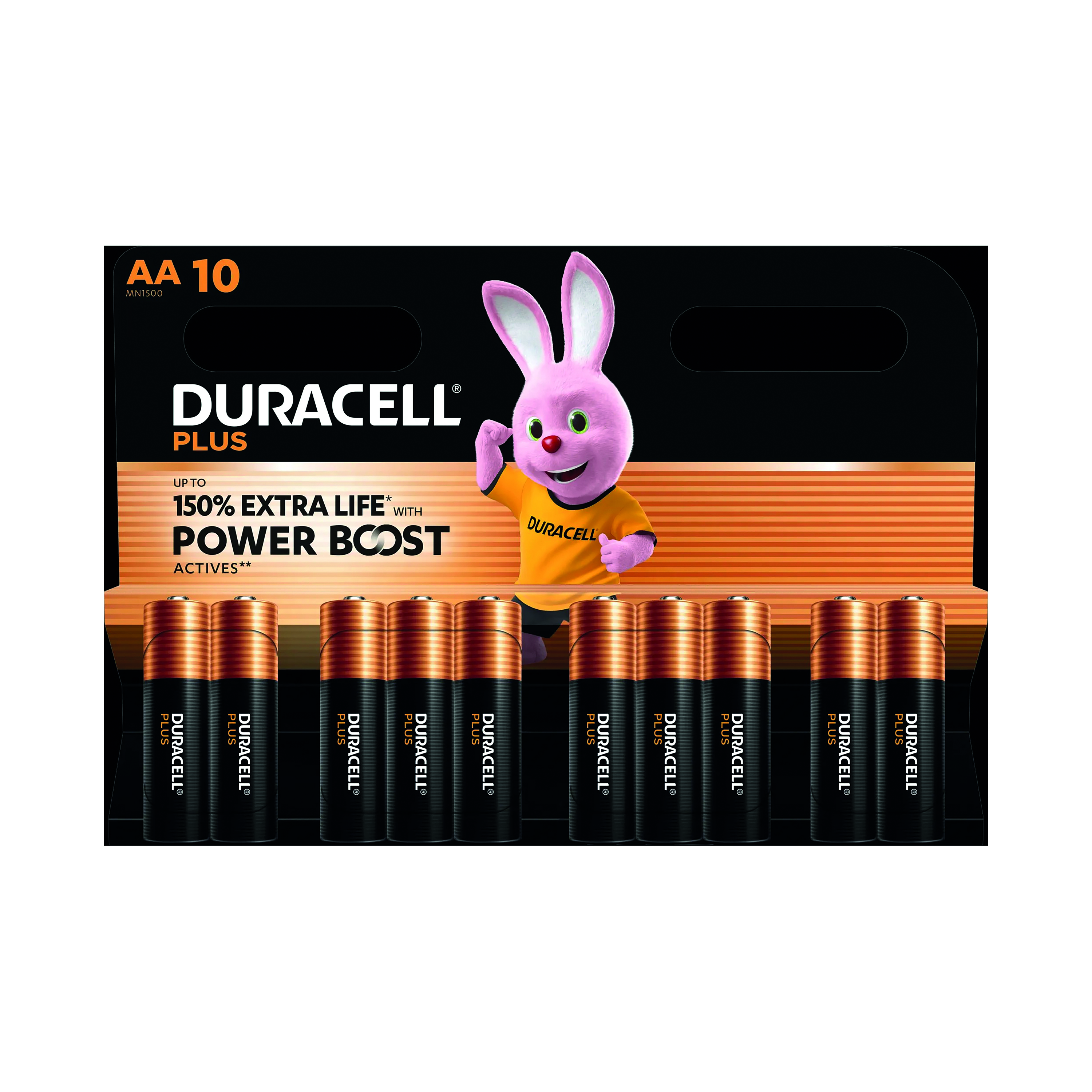 Duracell+Plus+AA+Battery+Alkaline+150%25+Extra+Life+Power+Boost+%28Pack+of+10%29+5015842%2B