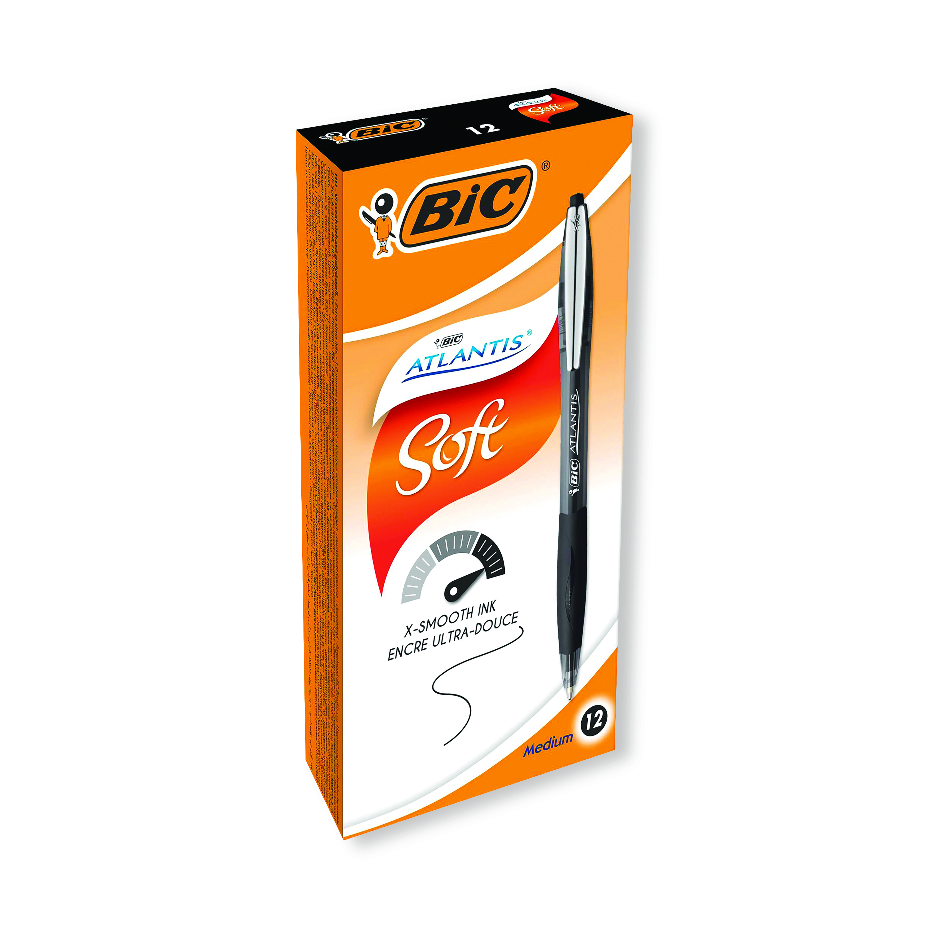 Bic+Atlantis+Premium+Ballpoint+Pen+Medium+Black+%28Pack+of+12%29+902133