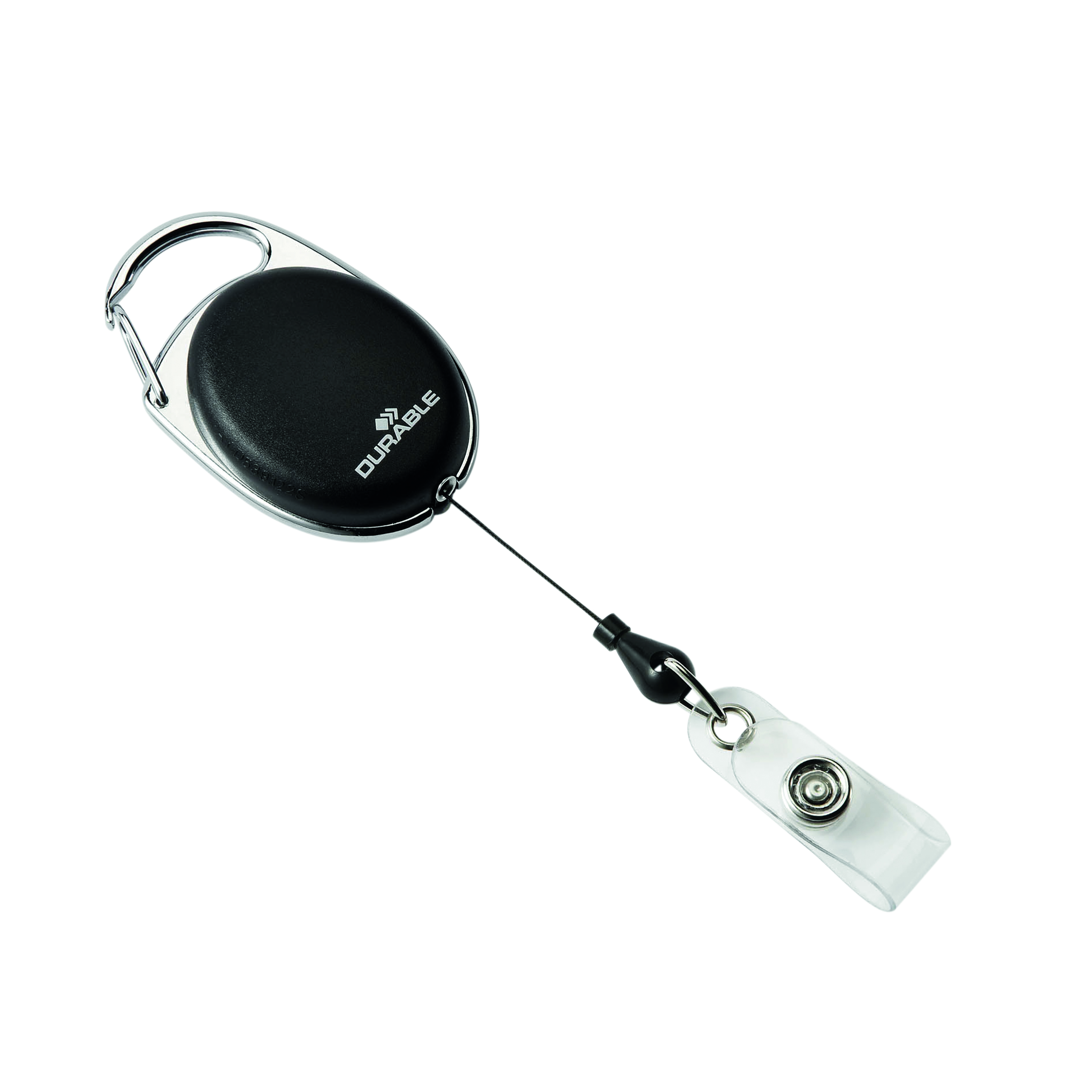 Durable+STYLE+Secure+Retractable+Clip+Badge+Reel+for+ID+and+Keys+Black+%28Pack+of+10%29+8324%2F01