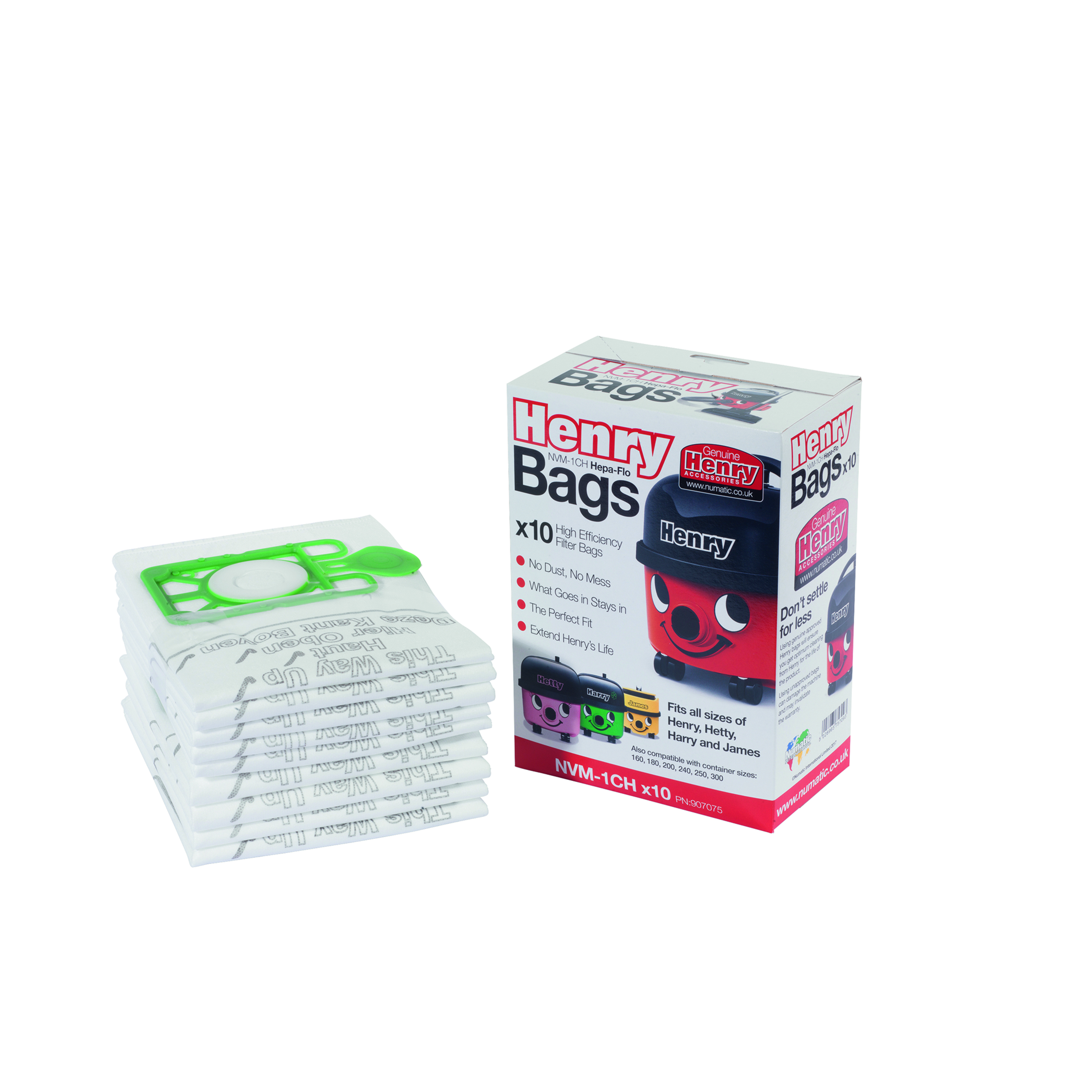 Numatic+Vacuum+Cleaner+Bags+For+Henry+Vacuum+Cleaners+%28Pack+of+10%29+907166