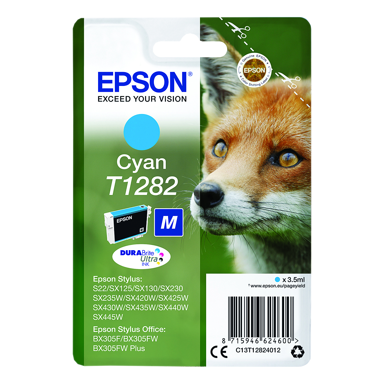 Epson+T1282+Fox+DURABrite+Ultra+Ink+Cartridge+Cyan+C13T12824012