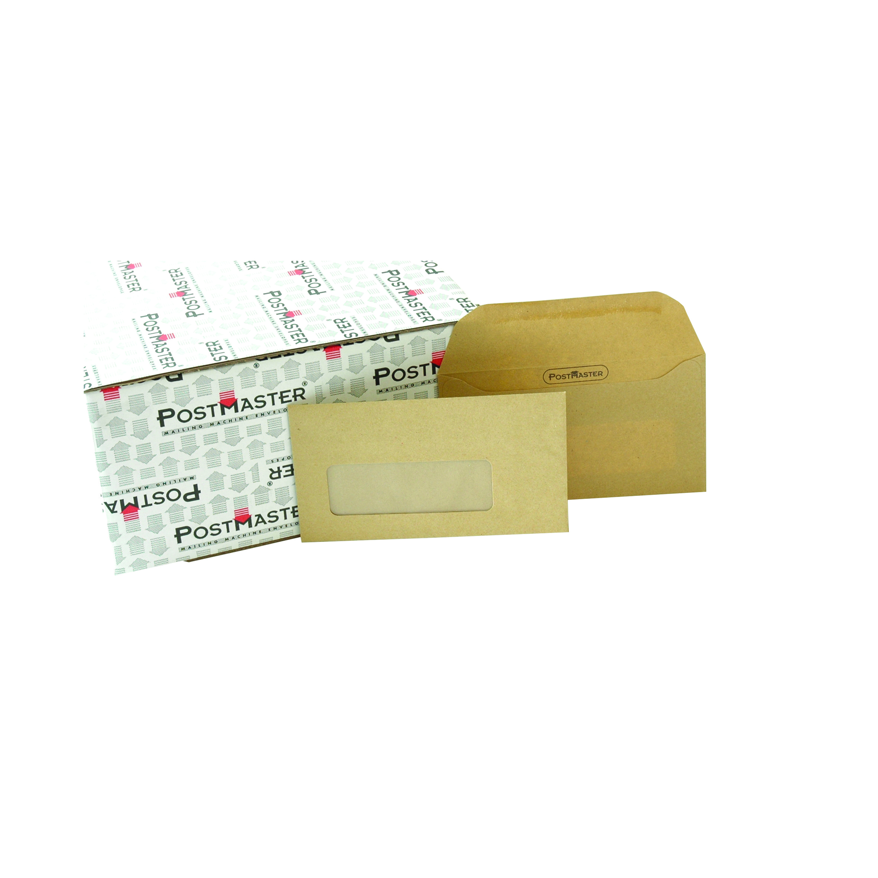 Postmaster+DL+Envelope+114x235mm+Window+Gummed+80gsm+Manilla+%28Pack+of+500%29+D29152