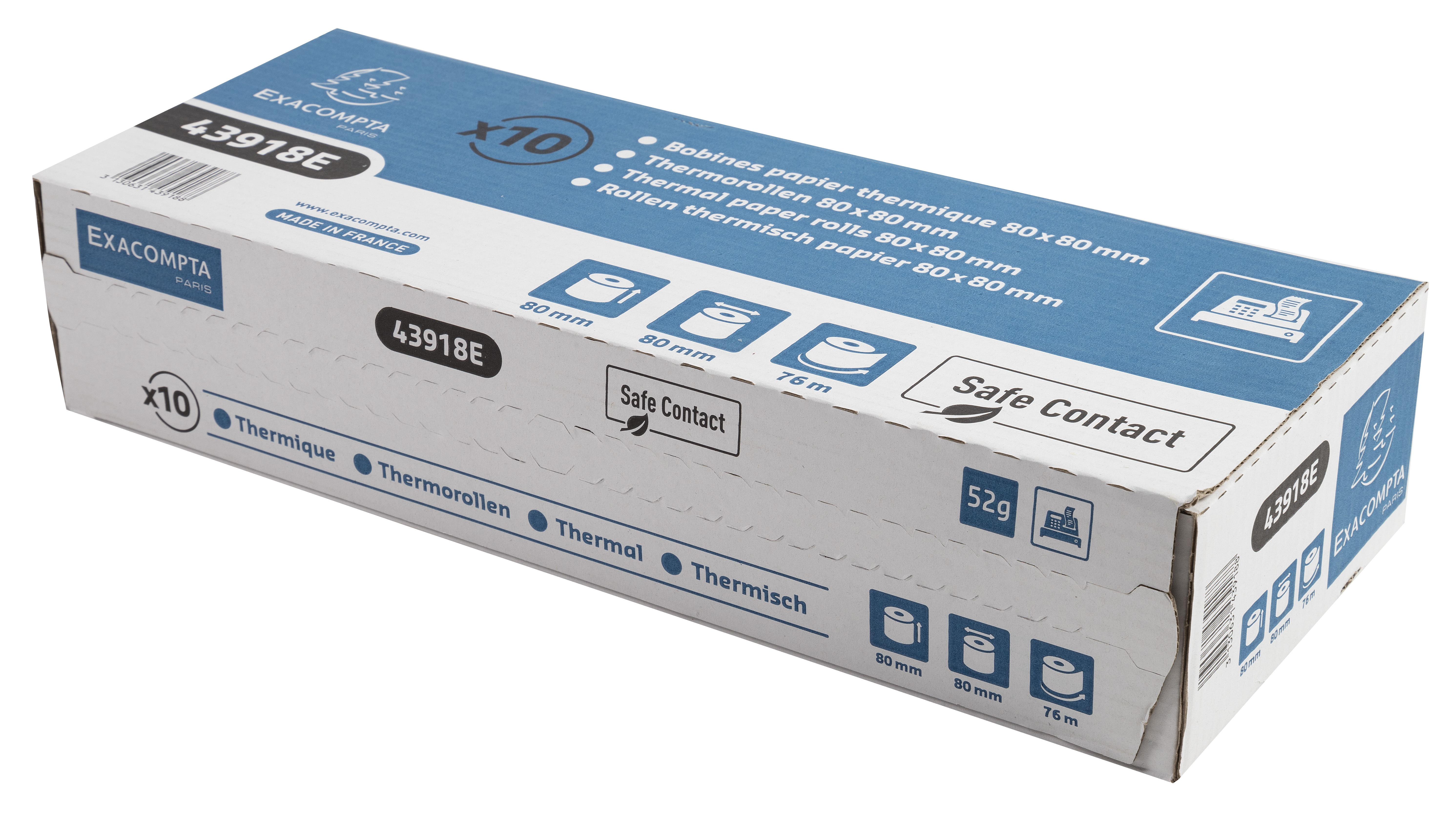 Exacompta Safe Contact Credit Card Receipt Roll 80mmx80mmx76m (Pack of ...