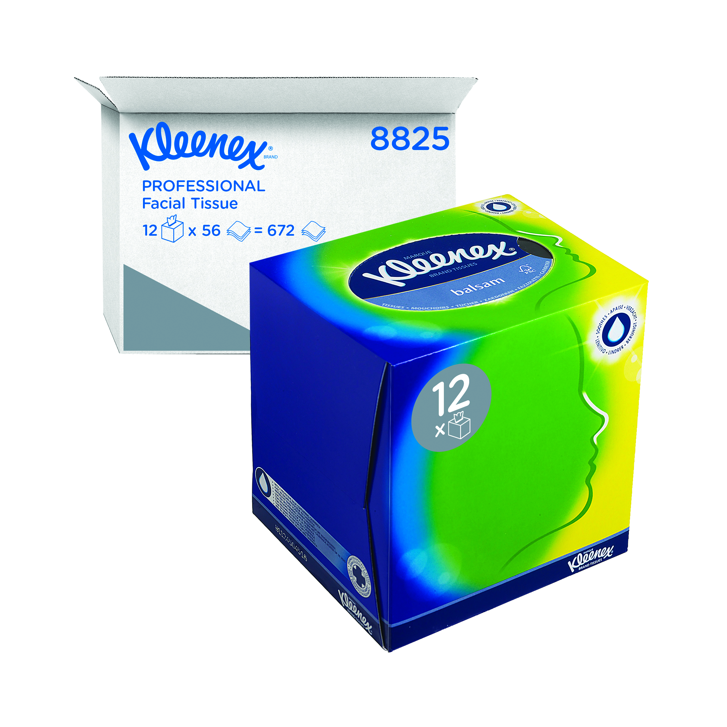 Kleenex+Balsam+Facial+Tissues+Cube+56+Sheets+%28Pack+of+12%29+8825