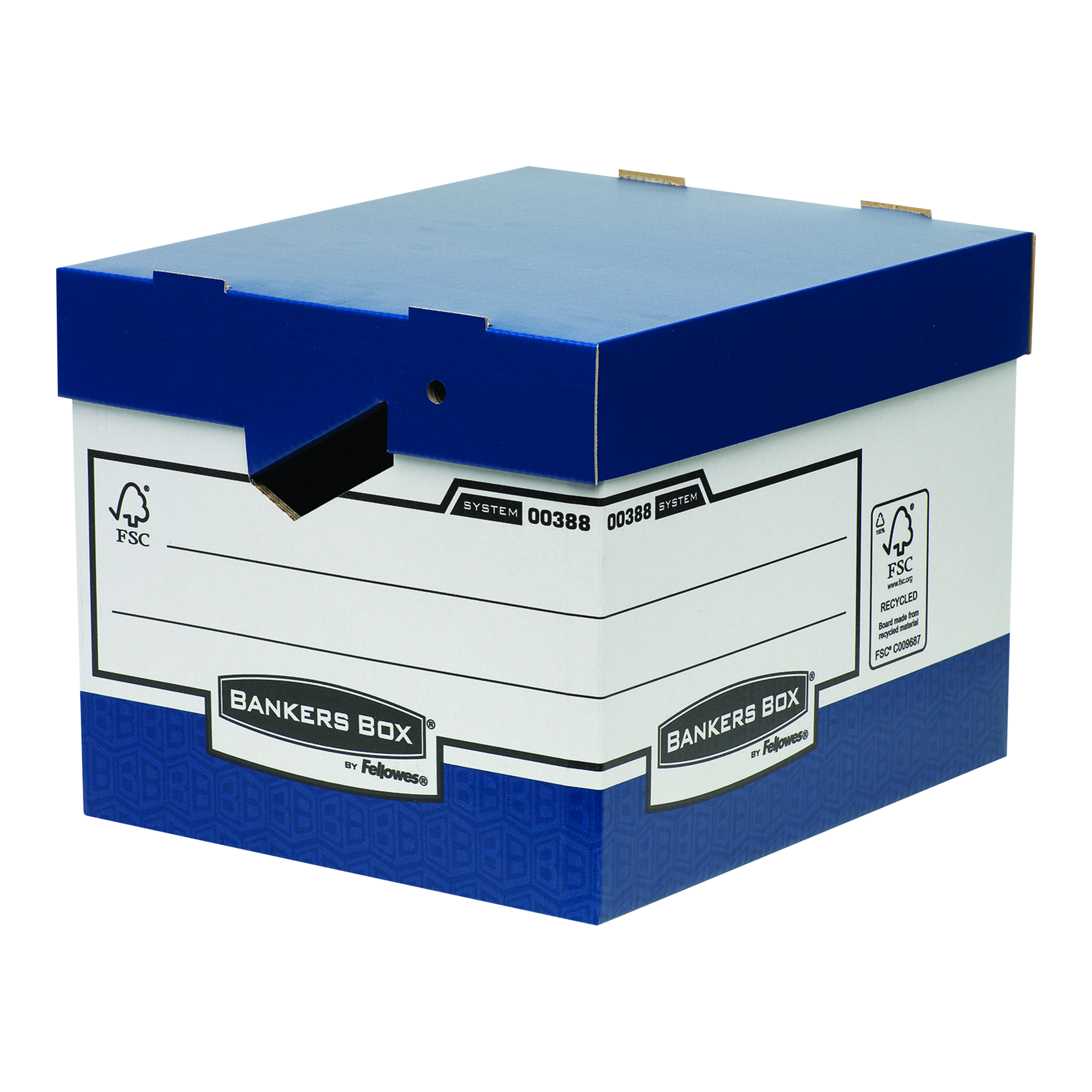 Fellowes+Bankers+Box+Heavy+Duty+Ergo+Box+Blue%2FWhite+%28Pack+of+10%29+0038801