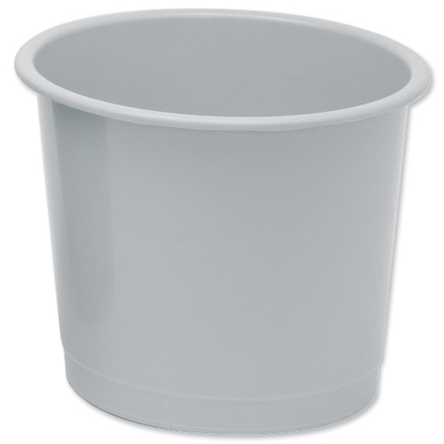 5+Star+Office+Waste+Bin+Polypropylene+14+Litre+Capacity+304x254mm+Grey