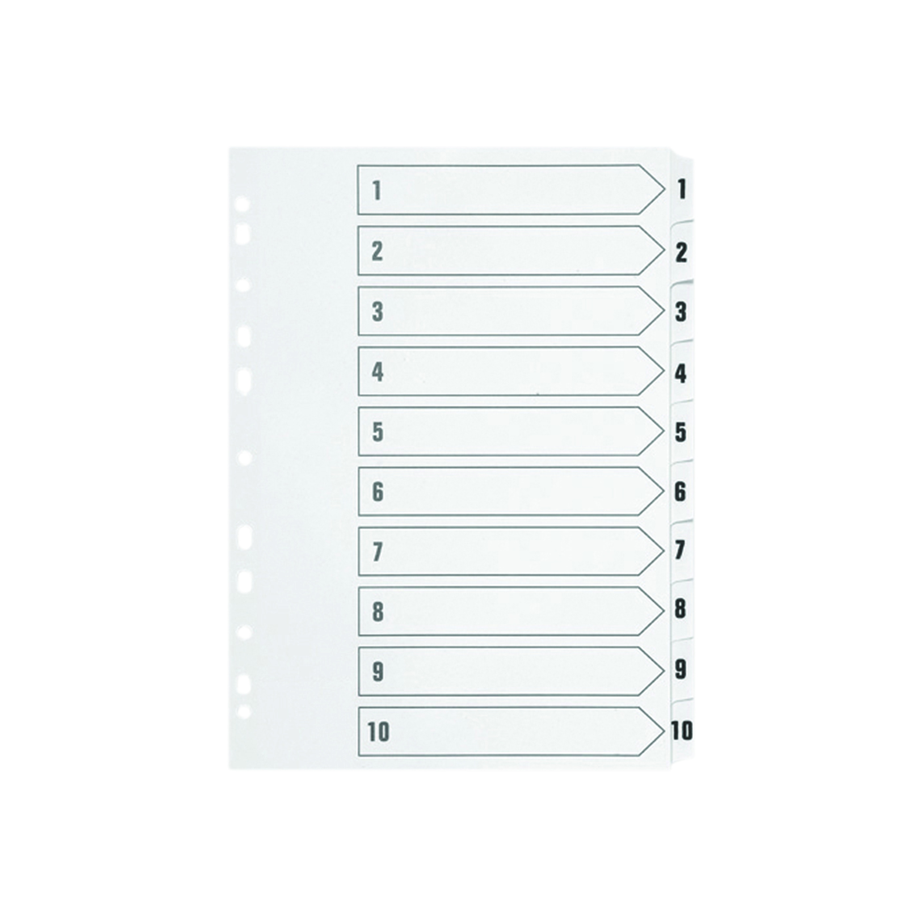Q-Connect+1-10+Index+Multi-Punched+Reinforced+Board+Clear+Tab+A4+White+KF01528