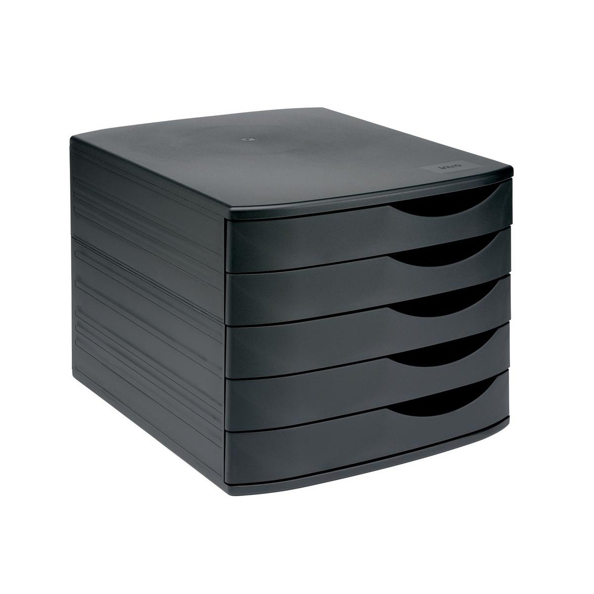 5+Star+Desktop+5+Drawer+Set+A4+Documents+up+to+260x350mm+Black%2FBlack