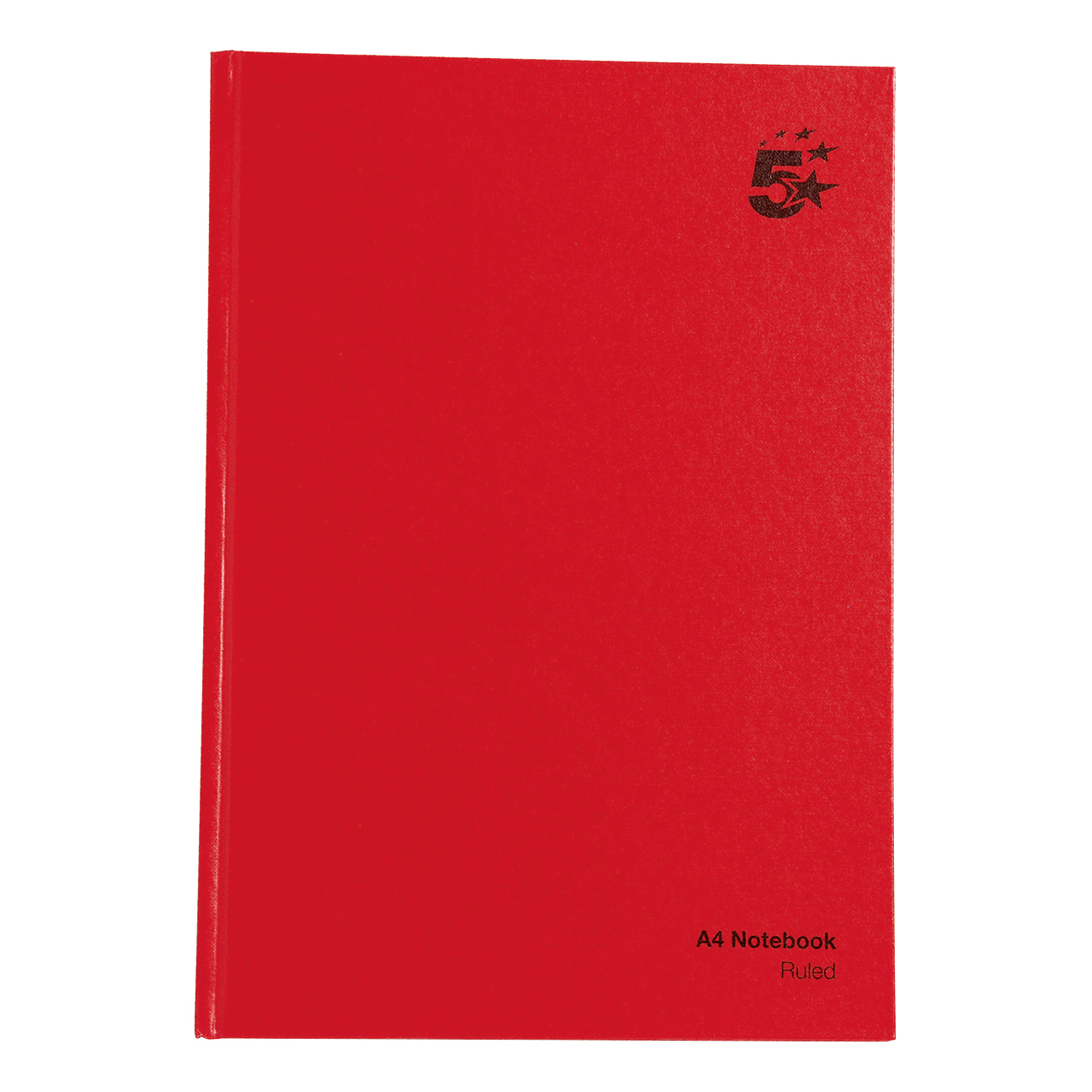 5+Star+Office+Manuscript+Notebook+Casebound+70gsm+Ruled+192pp+A4+Red+%28Pack+of+5%29