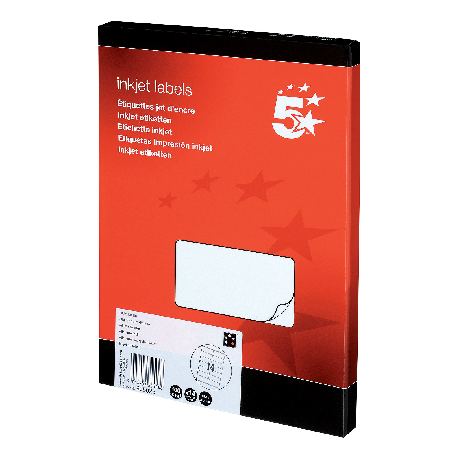 5+Star+Office+Addressing+Labels+Inkjet+99.1x38.1mm+White+%28Pack+of+1400%29