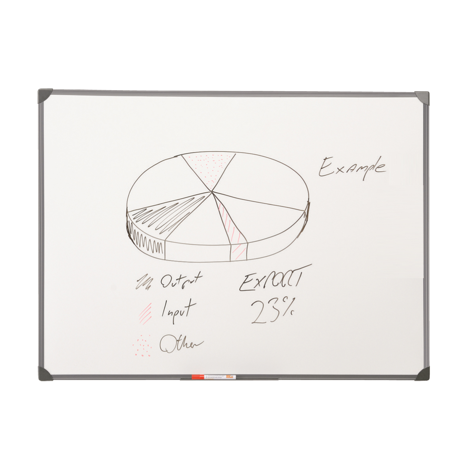 5+Star+Office+Drywipe+Non-Magnetic+Board+with+Fixing+Kit+and+Detachable+Pen+Tray+1200x900mm