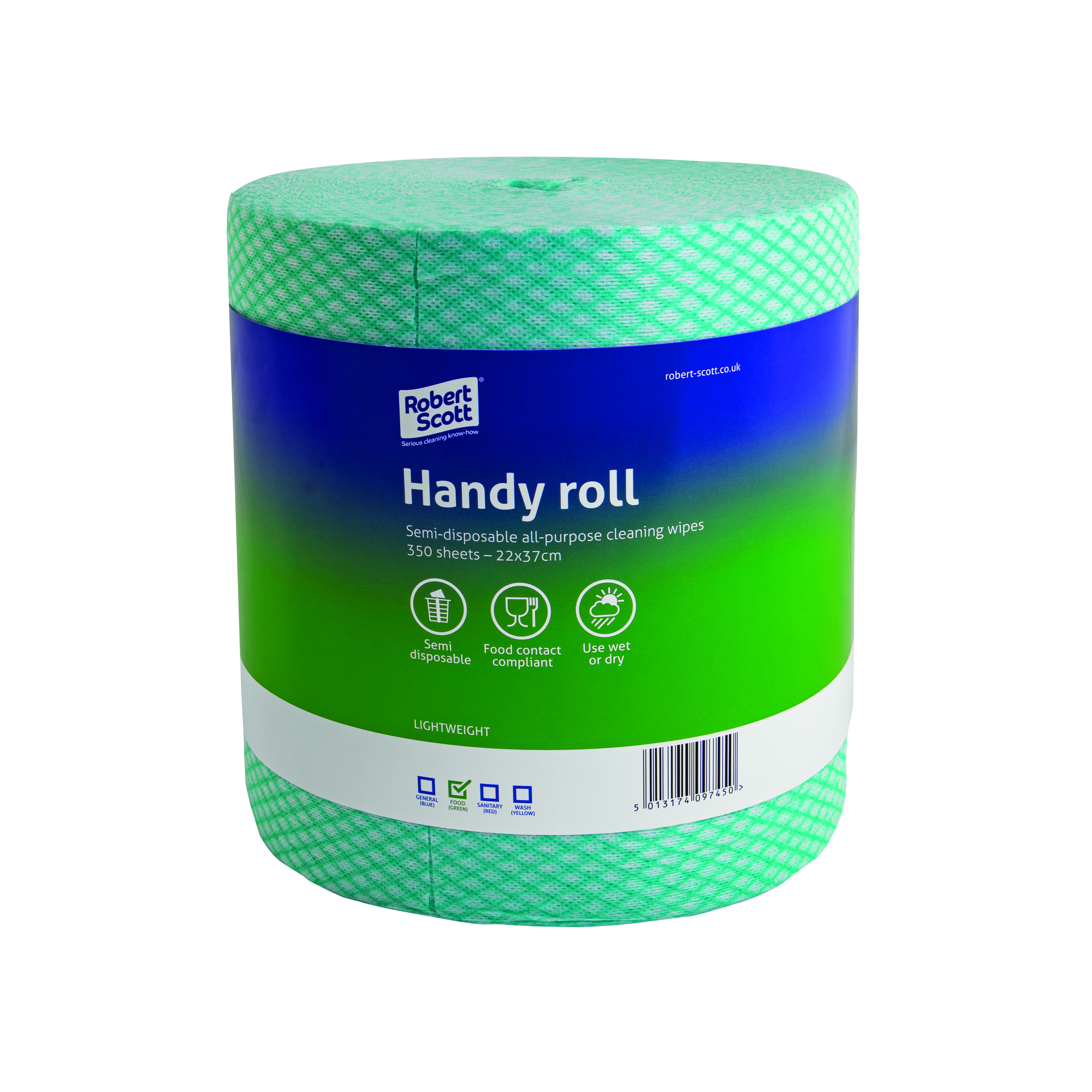 Robert+Scott+Handy+Roll+350+Sheets+Green+%28Pack+of+2%29+104628G+-+2