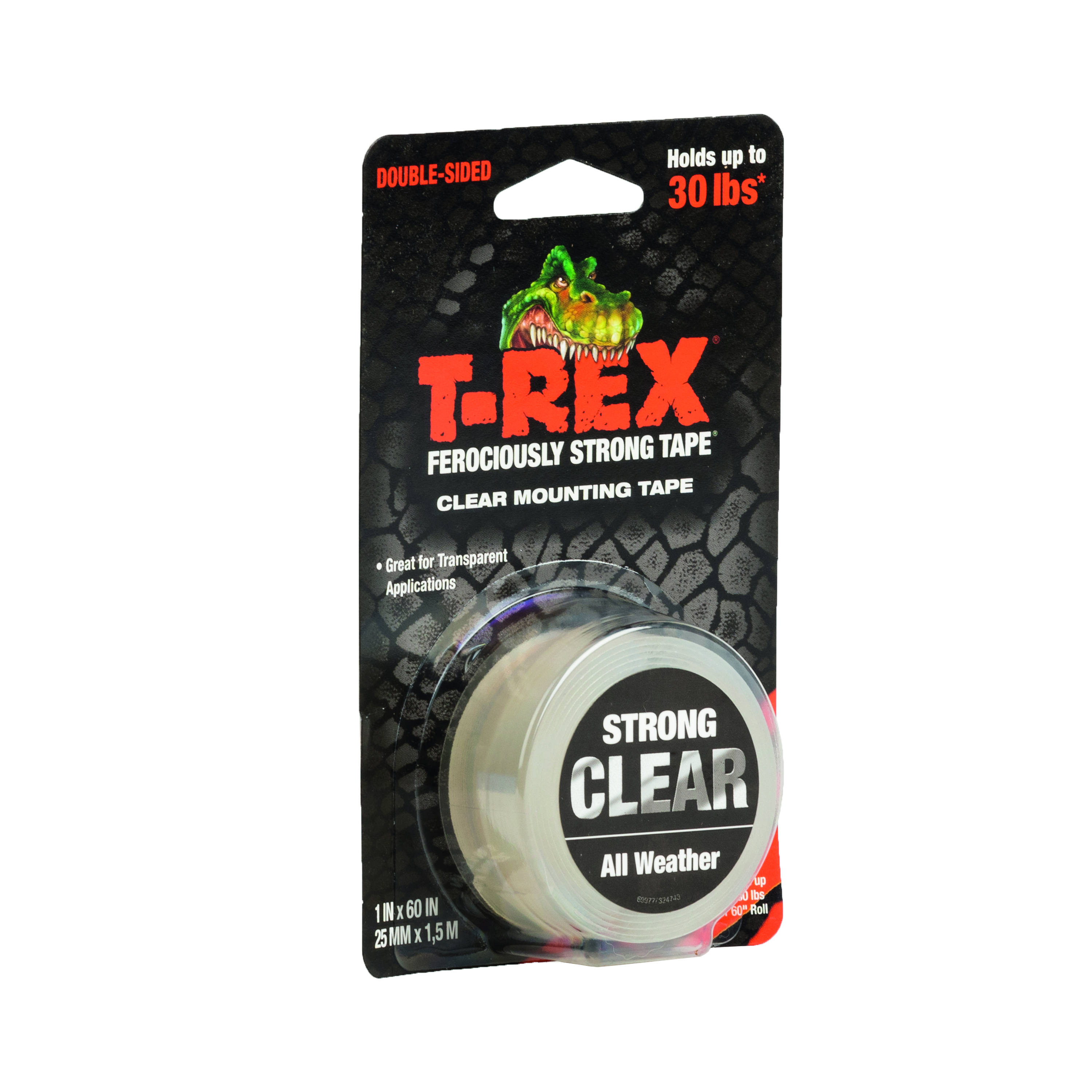 T-Rex+Mounting+Tape+Roll+25mmx1.5m+Clear+%28Pack+of+6%29+285664