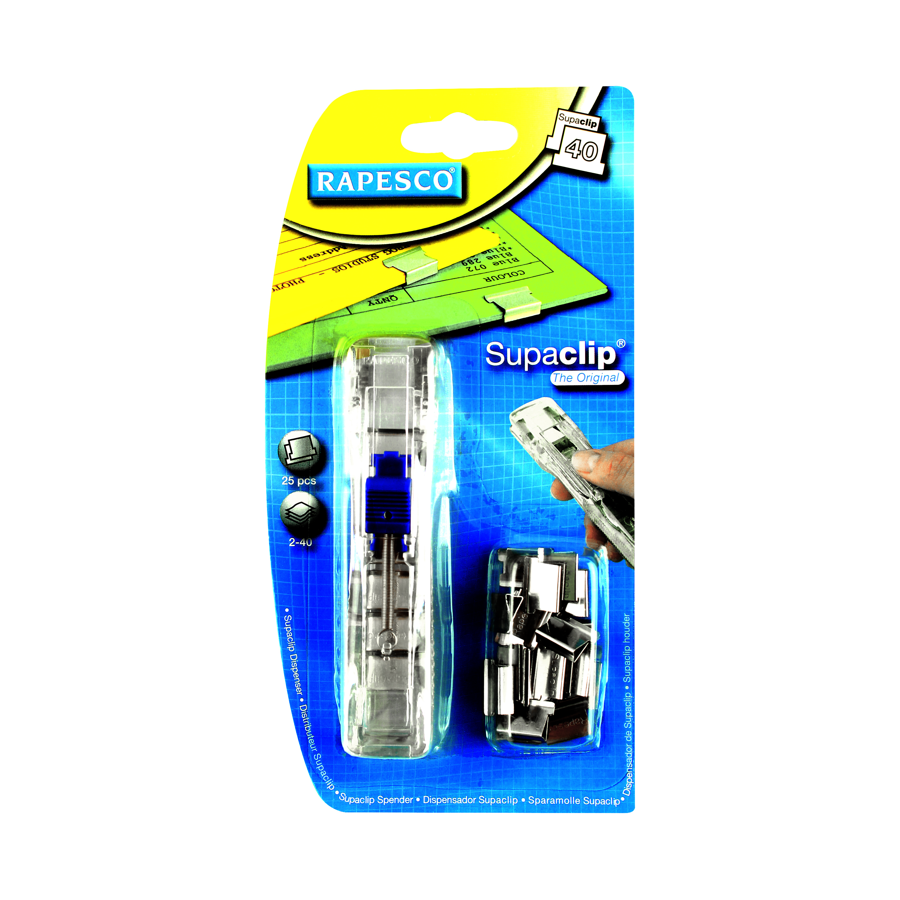 Rapesco+Supaclip+40+Dispenser+Stainless+Steel+RC4025SS