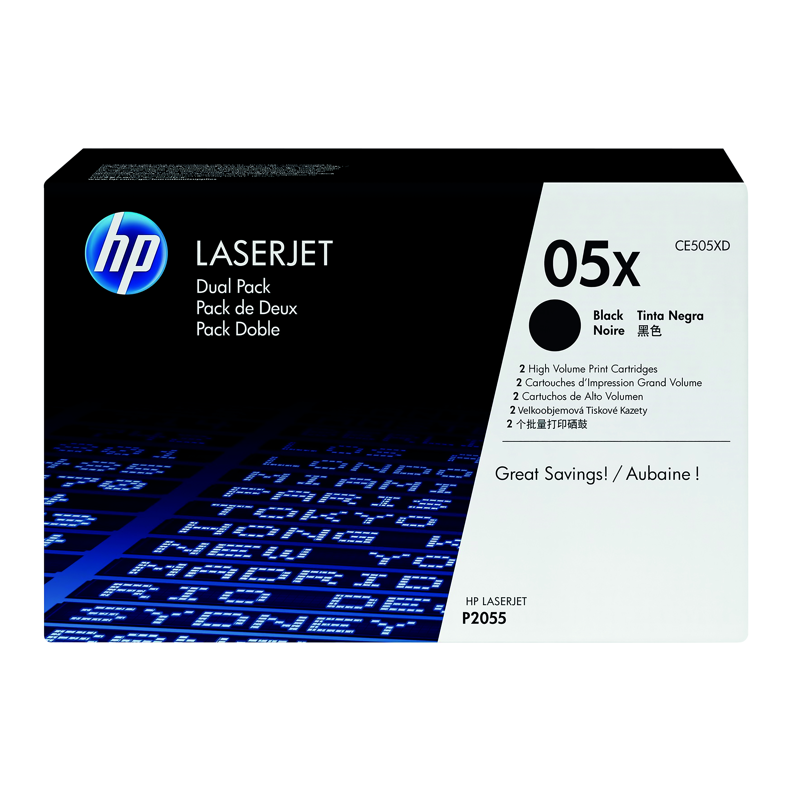 HP+05X+Original+LaserJet+Toner+Cartridge+High+Yield+Black+2-pack+CE505XD