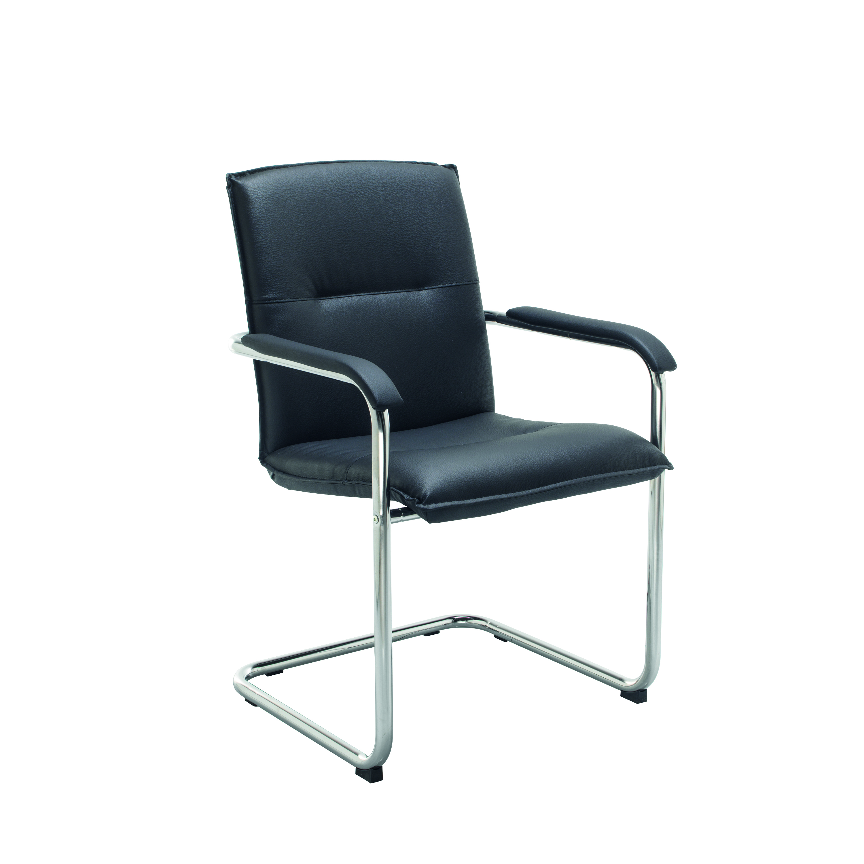 Titan+Stratus+Tuscany+Medium+Back+Visitor+Chair+Leather+Look+Black%2FChrome+KF78702