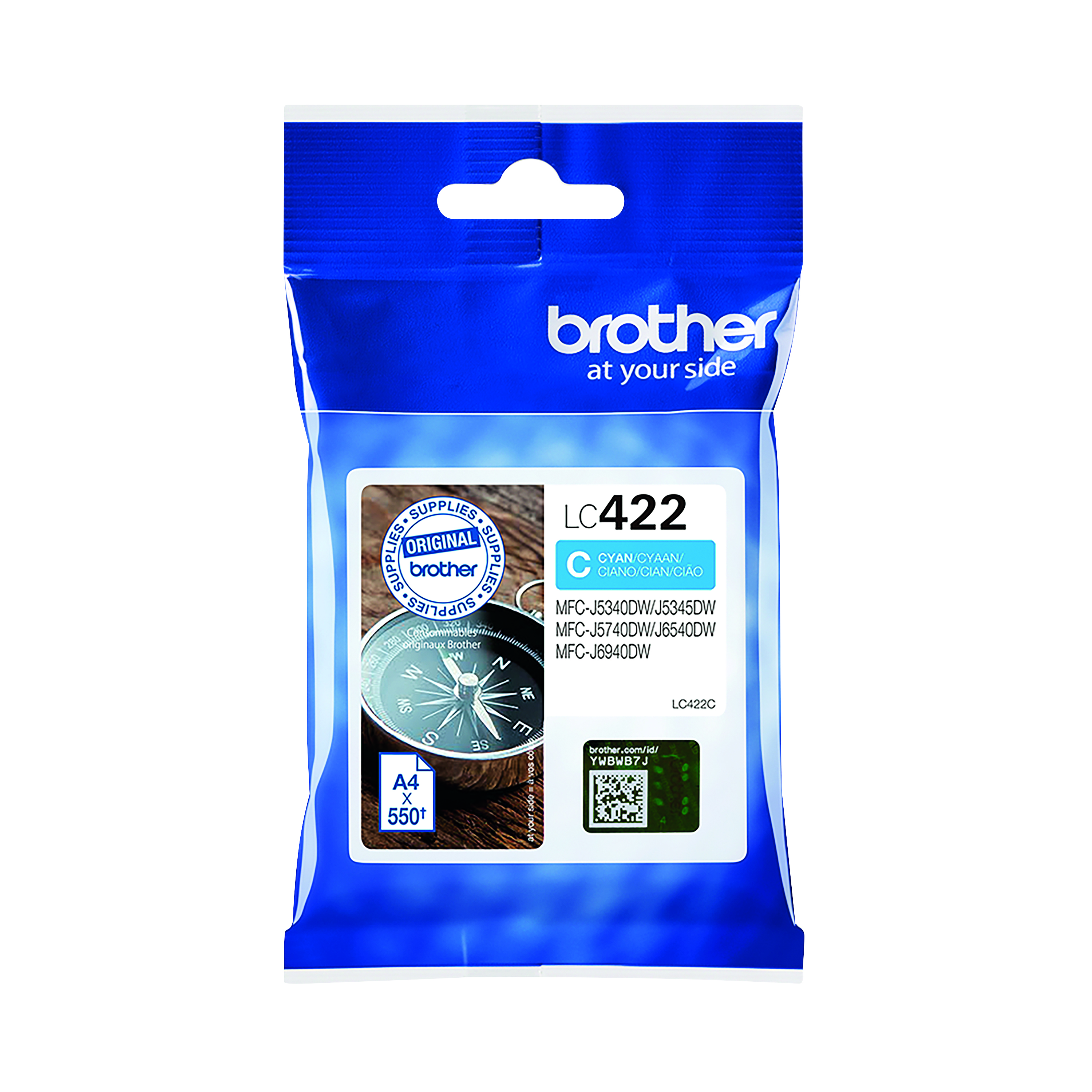 Brother+LC422C+Inkjet+Cartridge+Cyan+LC422C