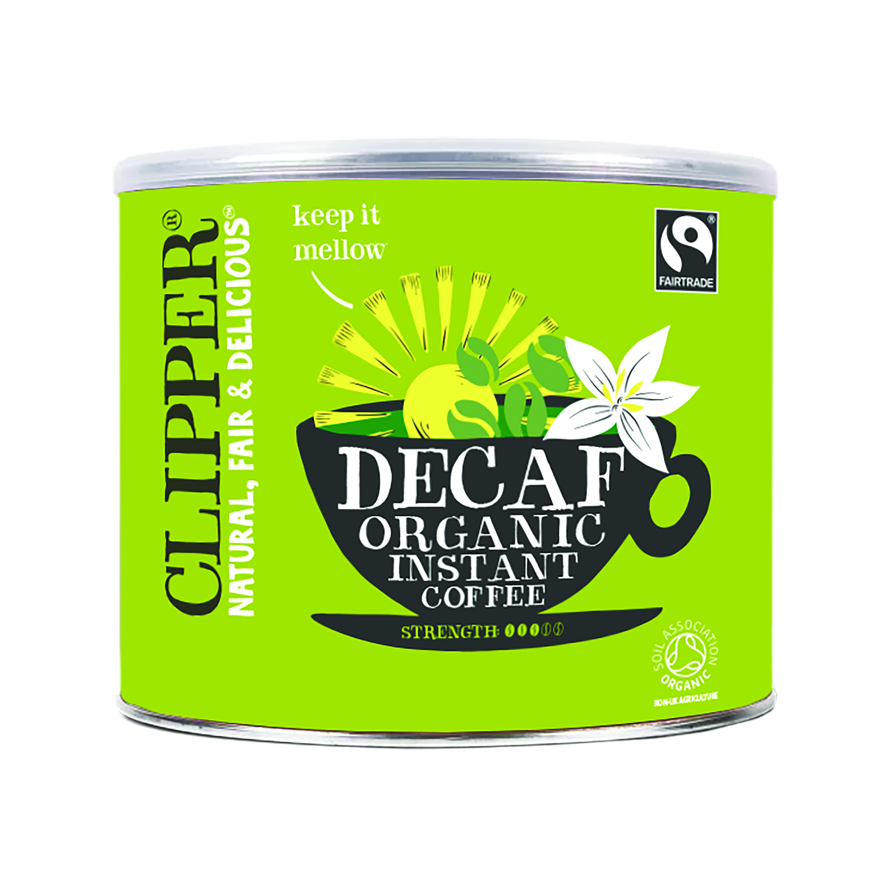 Clipper+Fairtrade+Organic+Decaffeinated+Coffee+Tin+500g+A06746