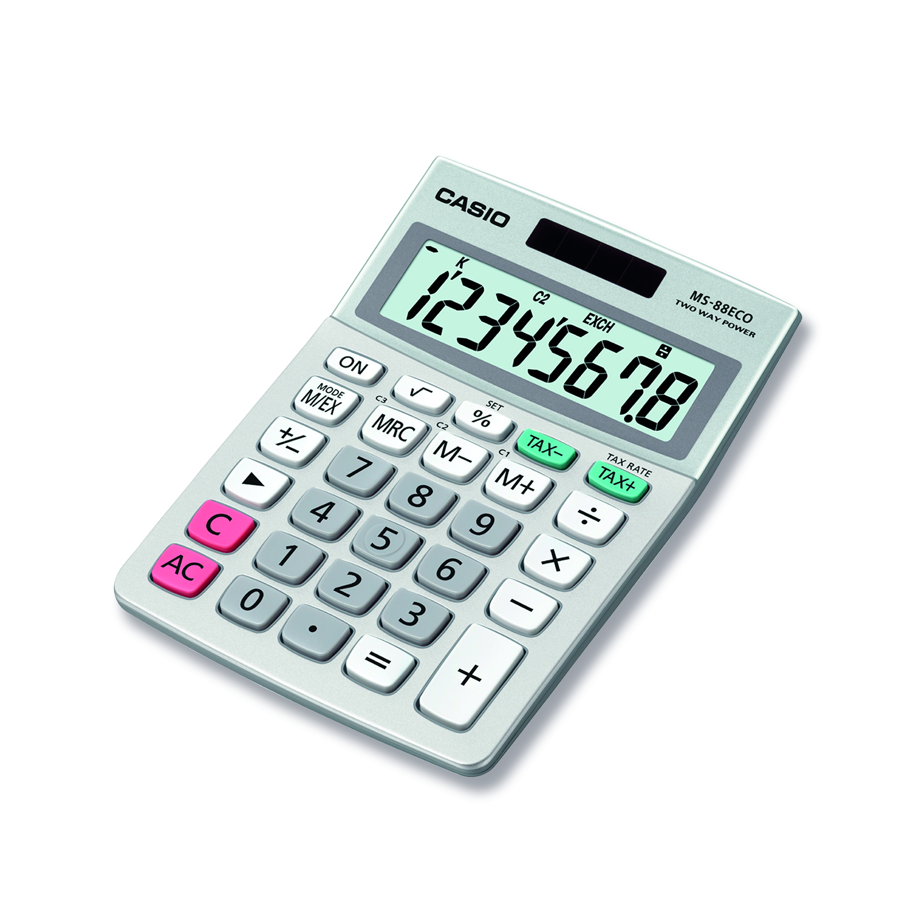 Casio+MS-88ECO+8+Digit+Desk+Calculator+Grey+MS-88ECO-W