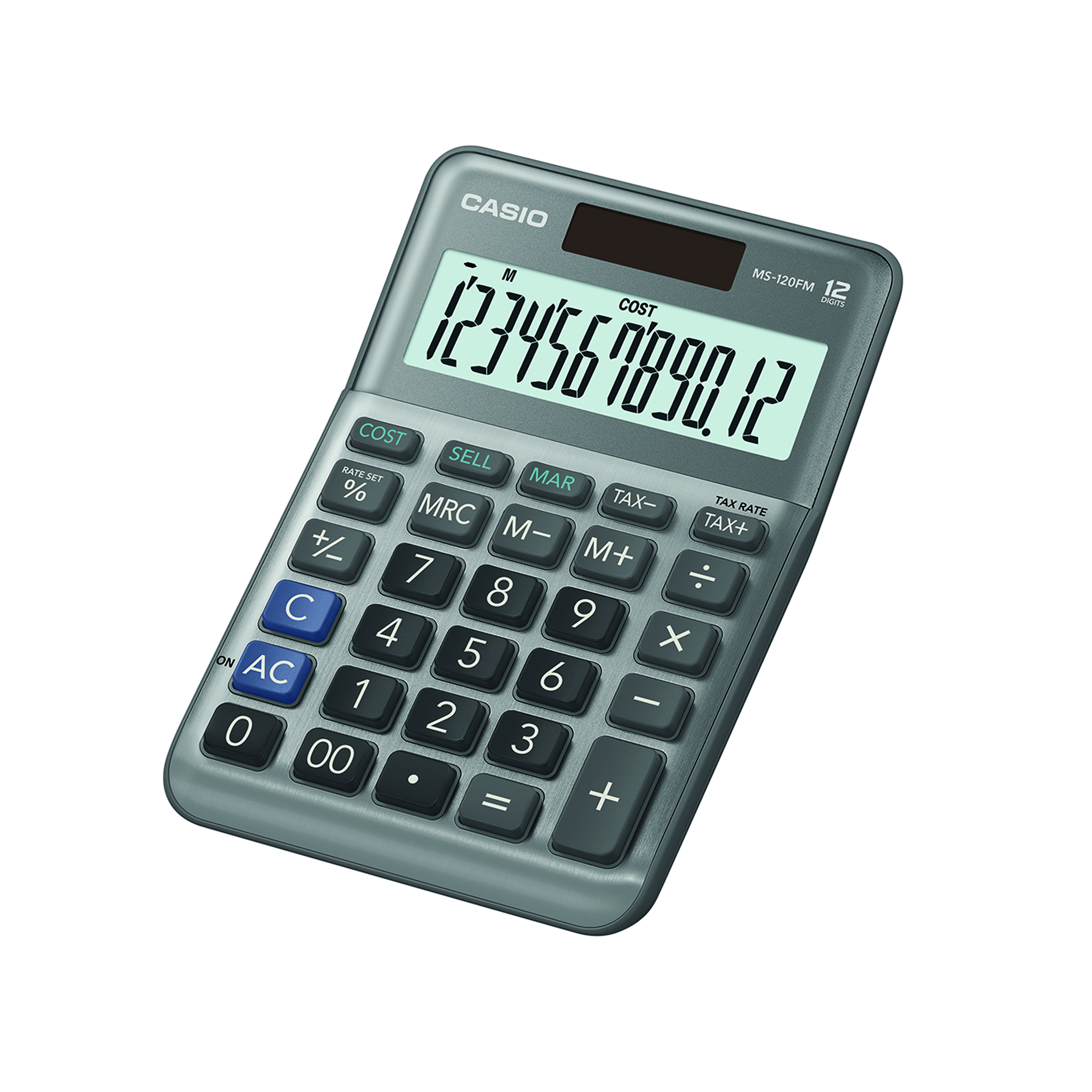 Casio+MS-120FM+12+Digit+Desk+Calculator+Grey+MS-120FM-WA