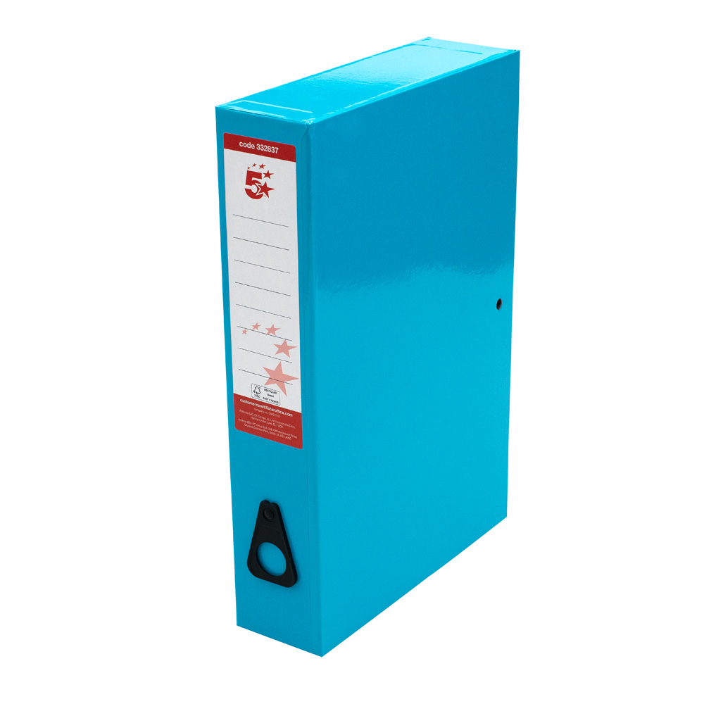 5+Star+Office+Box+File+Foolscap+Blue+%28Pack+of+5%29