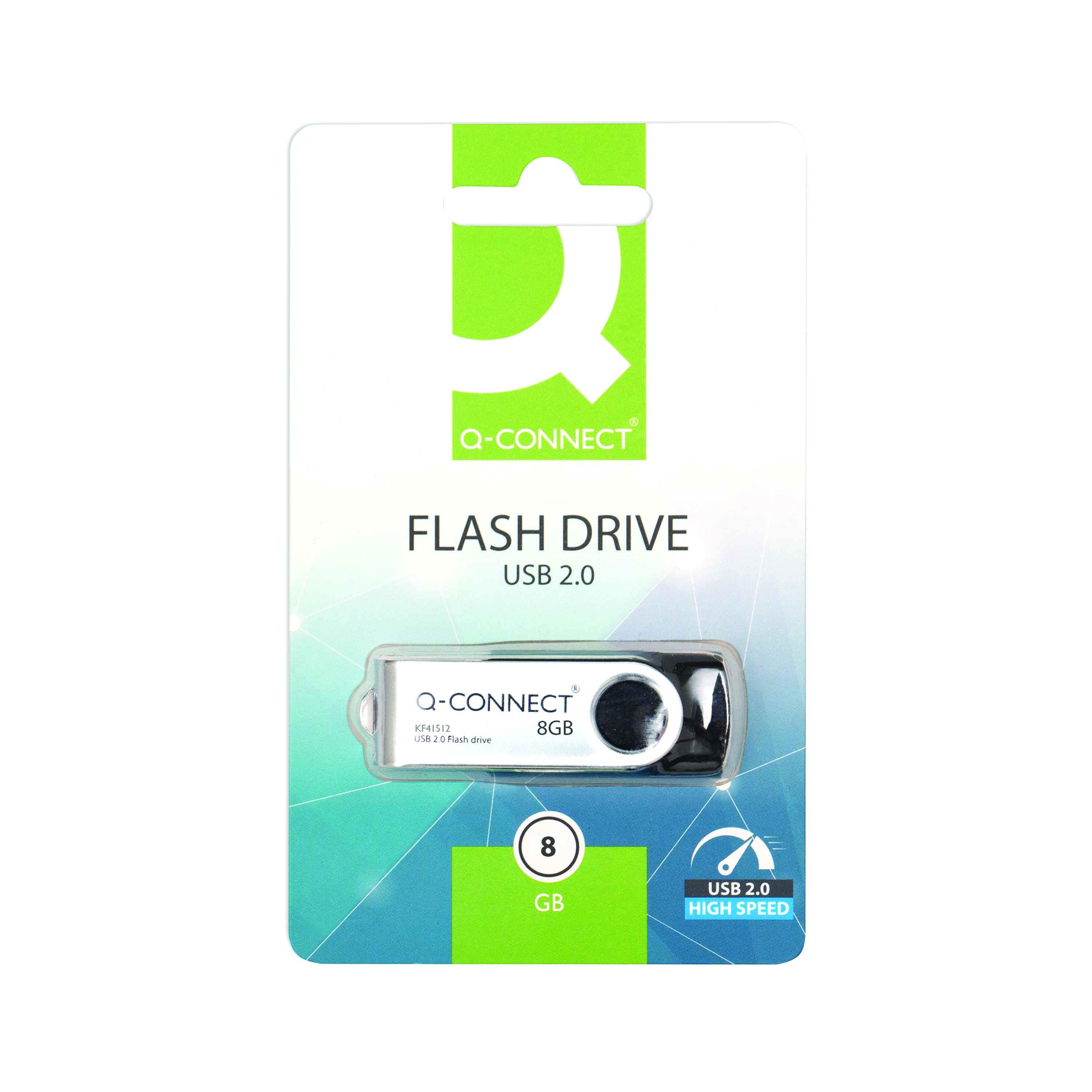 Q-Connect+USB+2.0+Swivel+8GB+Flash+Drive+Silver%2FBlack+KF41512
