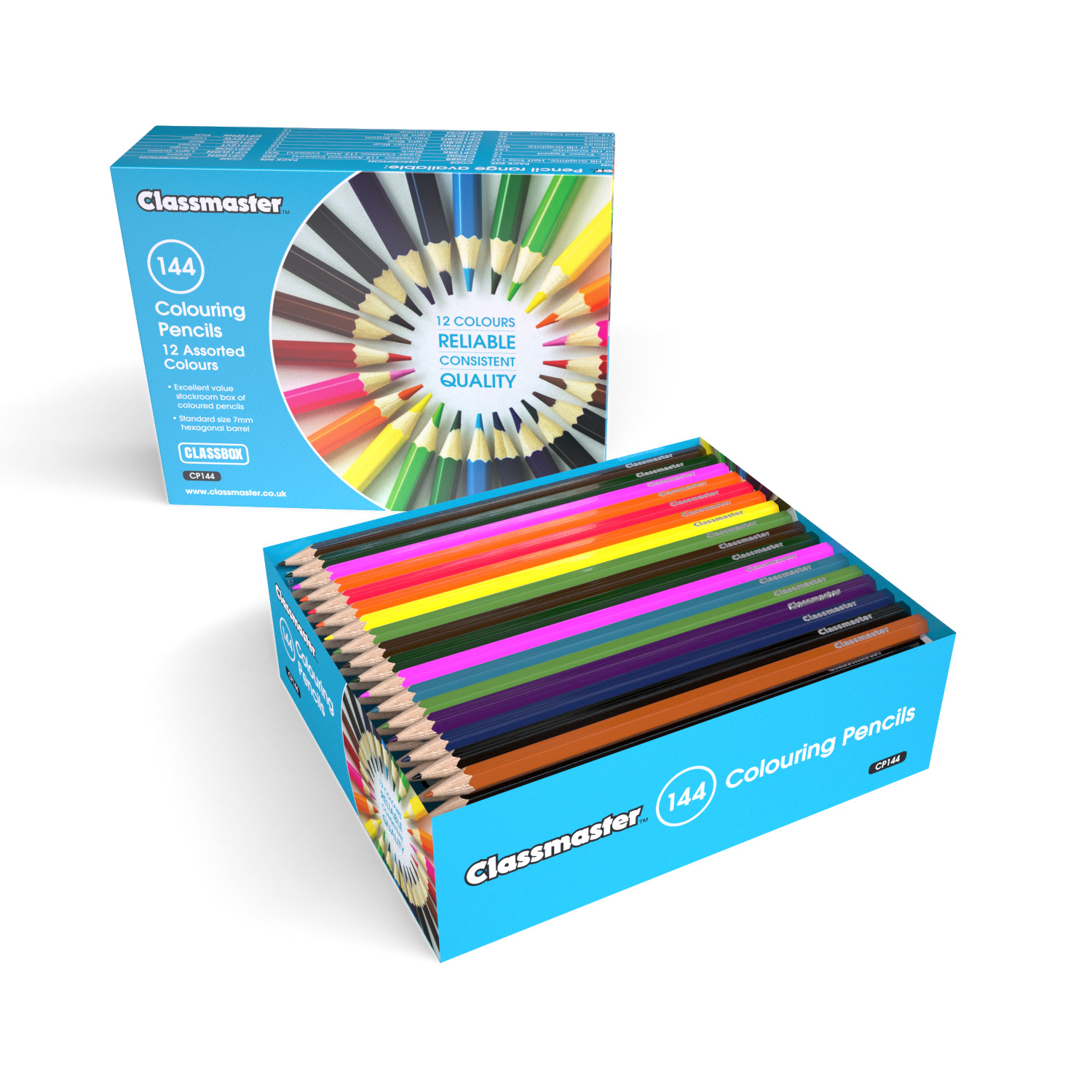 Classmaster+Colouring+Pencils+Assorted+%28Pack+of+144%29+CP144