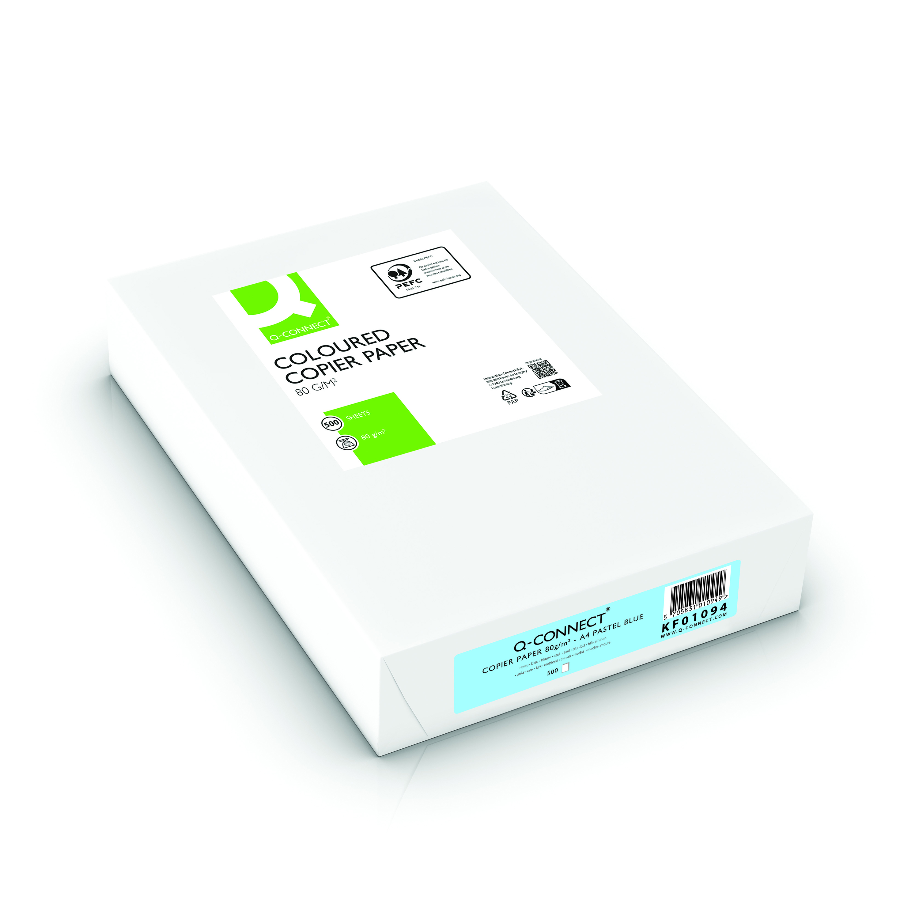 Q-Connect+Blue+Ream+Coloured+Copier+A4+Paper+80gsm+%28500+Pack%29+KF01094