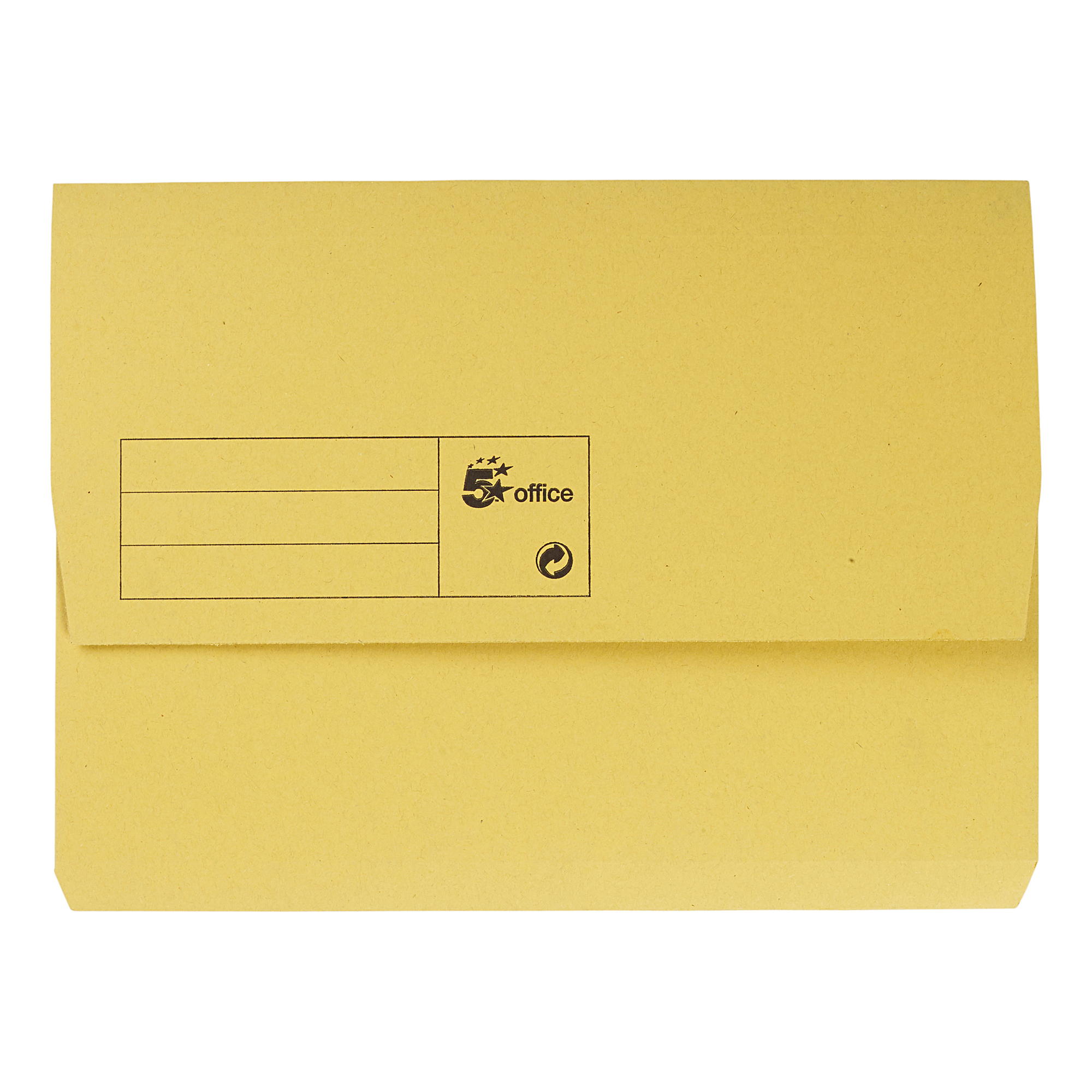 5+Star+Office+Document+Wallet+Half+Flap+285gsm+Recycled+Capacity+32mm+A4+Yellow+%28Pack+of+50%29