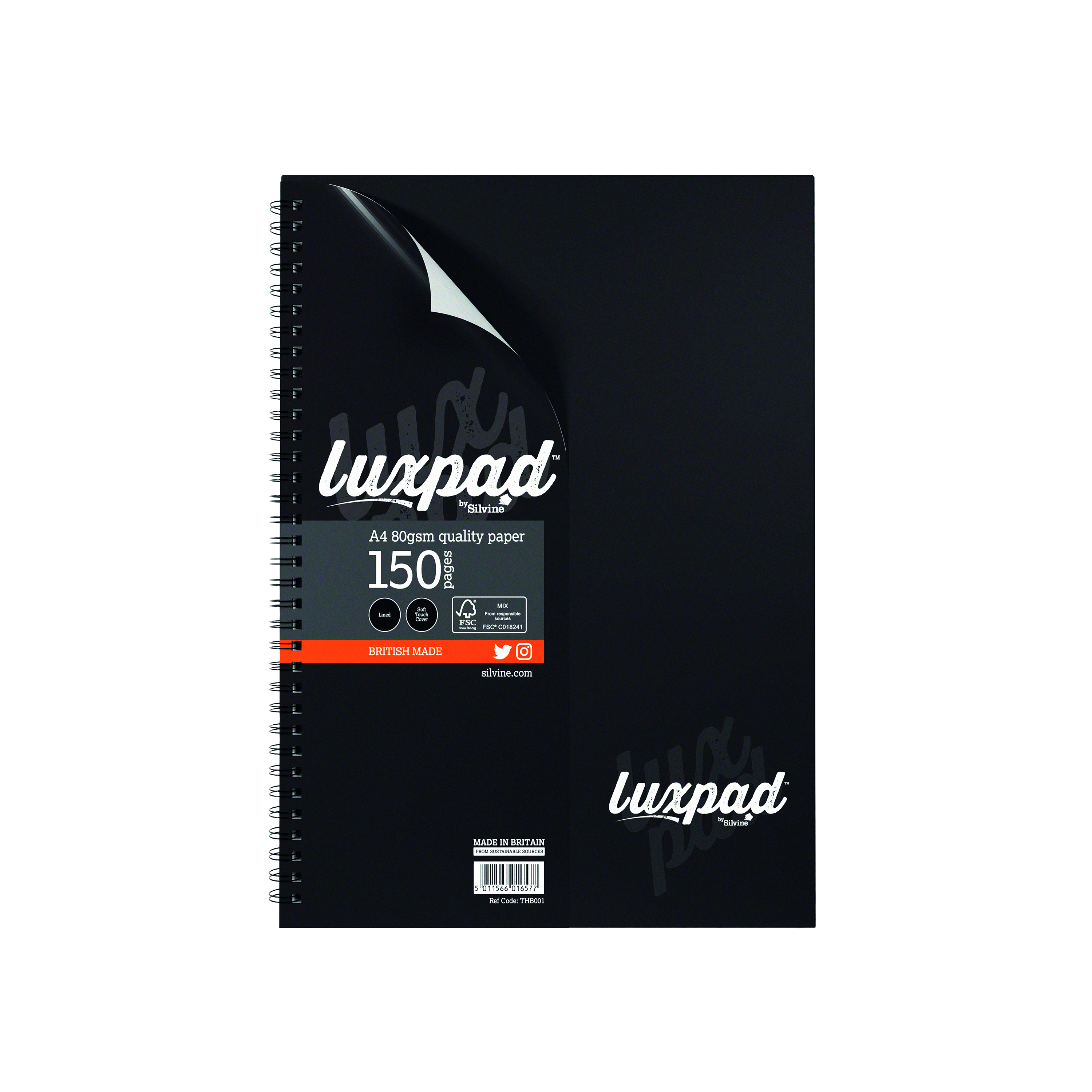 Silvine+Luxpad+Wirebound+Executive+Notebook+150+Pages+A4+THB001
