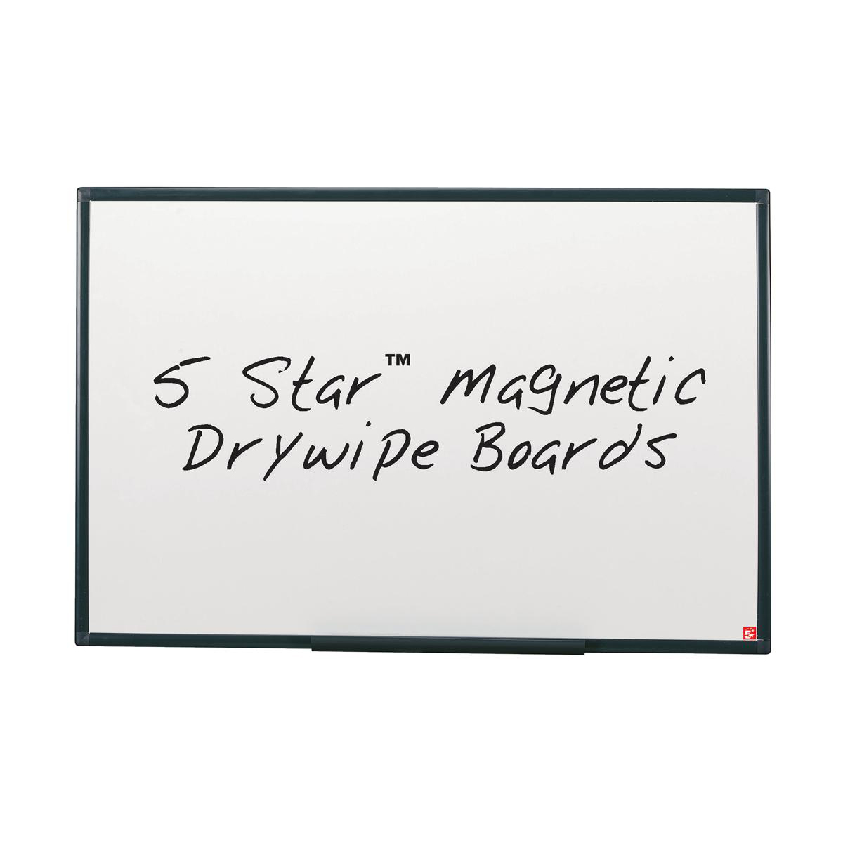 5+Star+Office+Magnetic+Drywipe+Board+Steel+Trim+with+Fixing+Kit+and+Detachable+Pen+Tray+1200x900mm