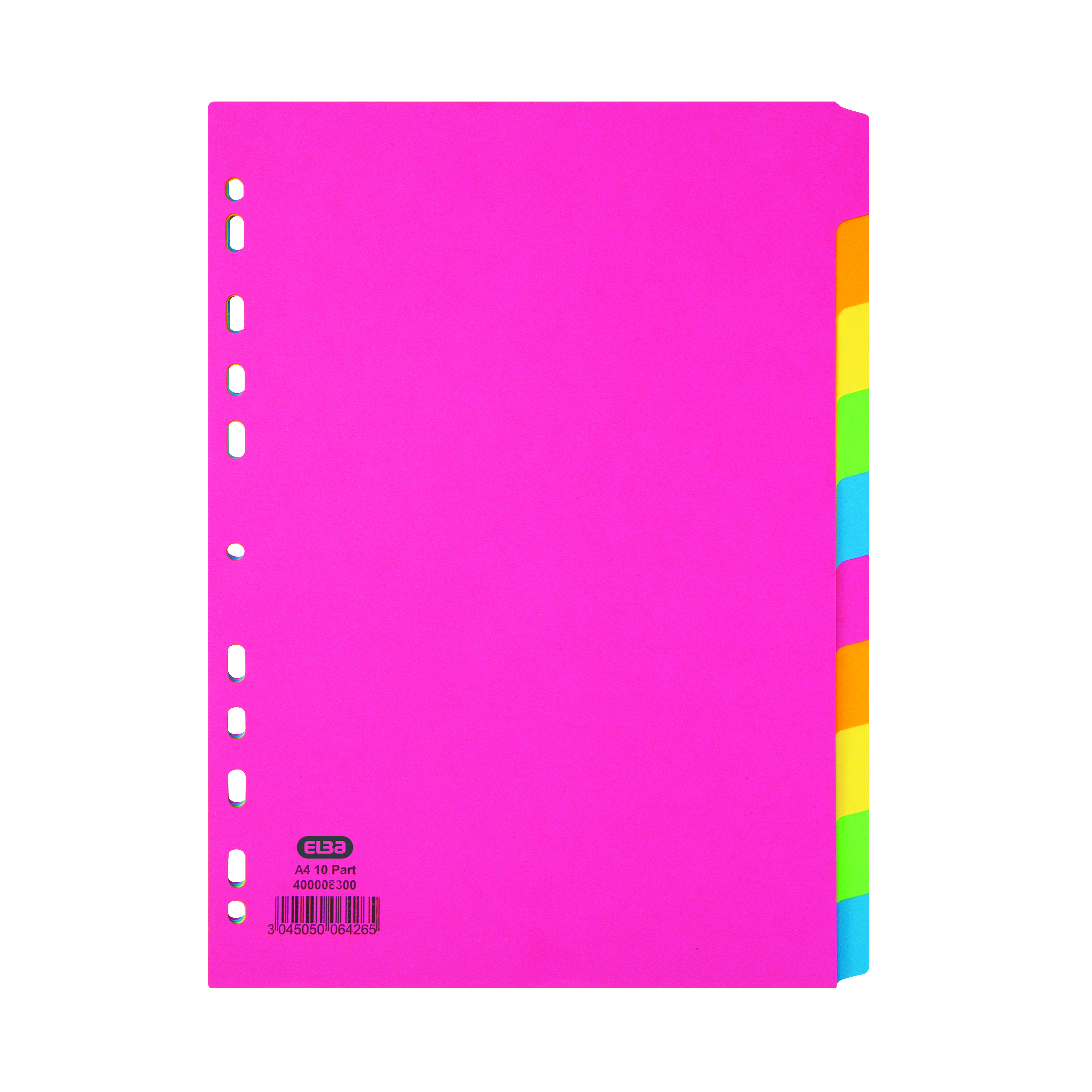 Elba+10-Part+Manilla+Bright+Dividers+160gsm+A4+Assorted+400008300