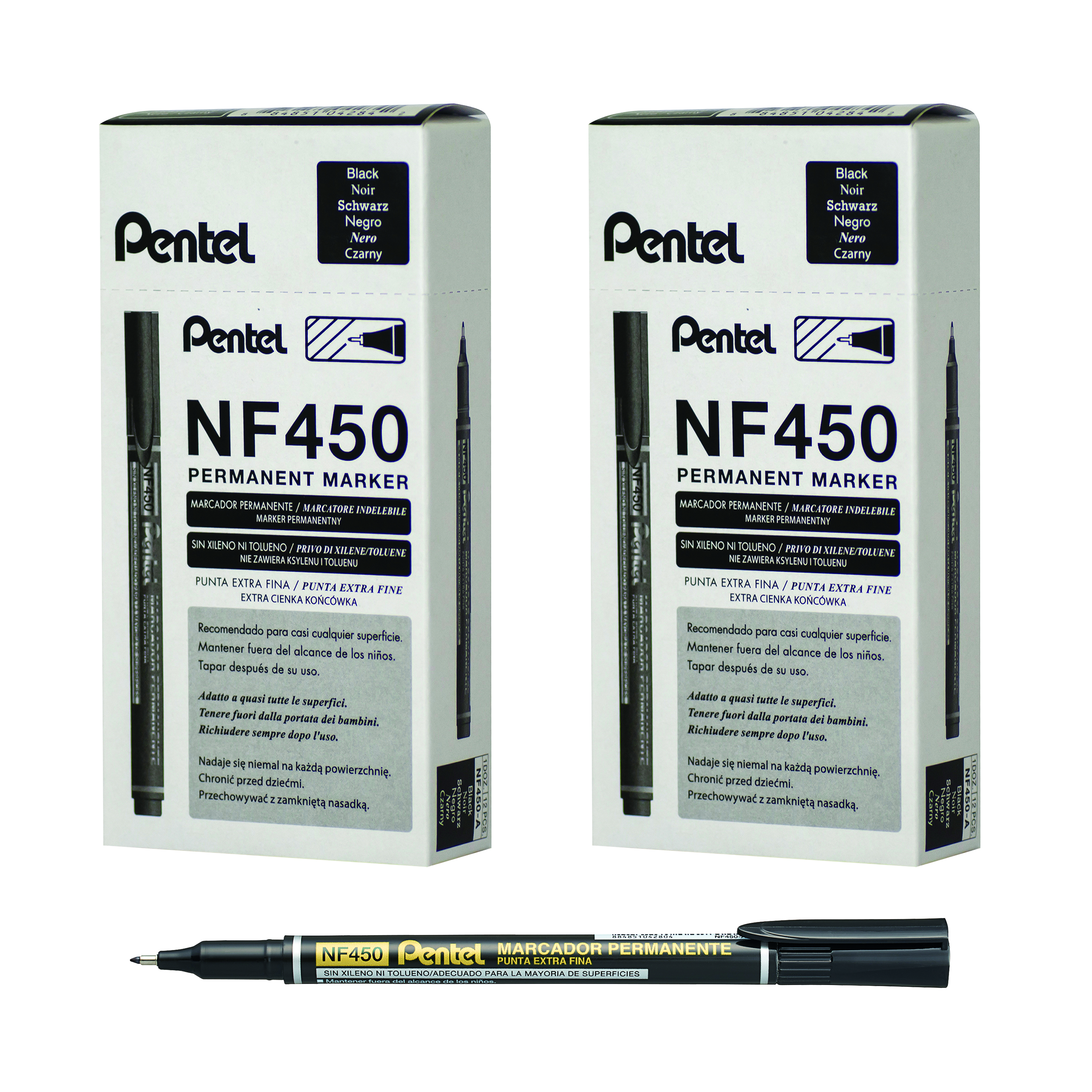 Pentel+Permanent+Marker+Extra+Fine+Black+%28Pack+of+12%29+Buy+1+Get+1+FOC