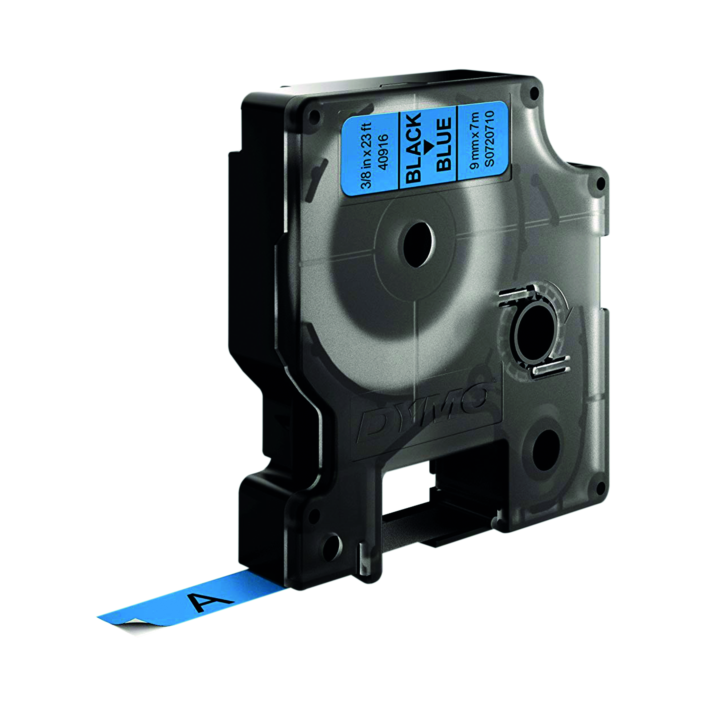 Dymo+40916+D1+LabelMaker+Tape+9mm+x+7m+Black+on+Blue+S0720710