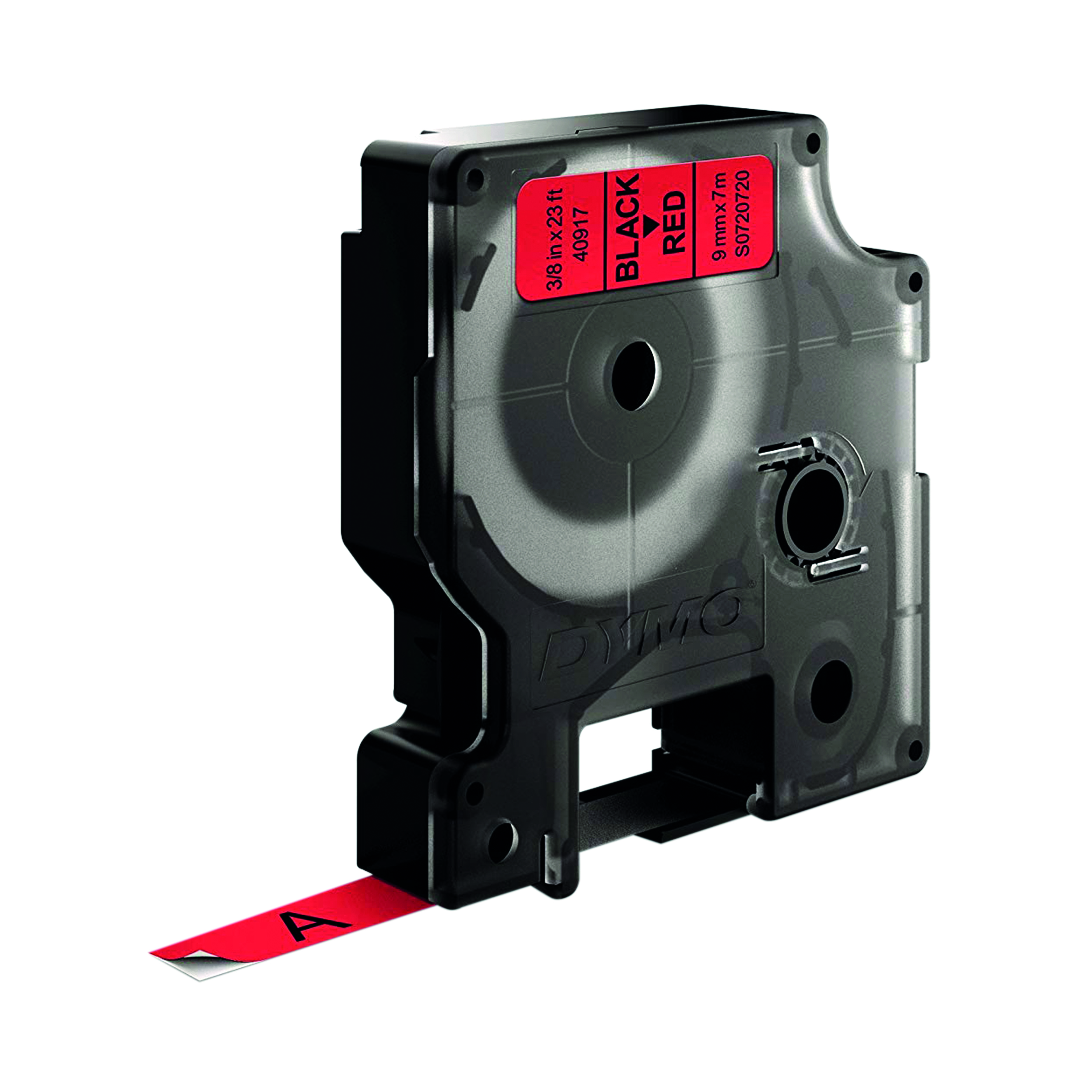 Dymo+40917+D1+LabelMaker+Tape+9mm+x+7m+Black+on+Red+S0720720