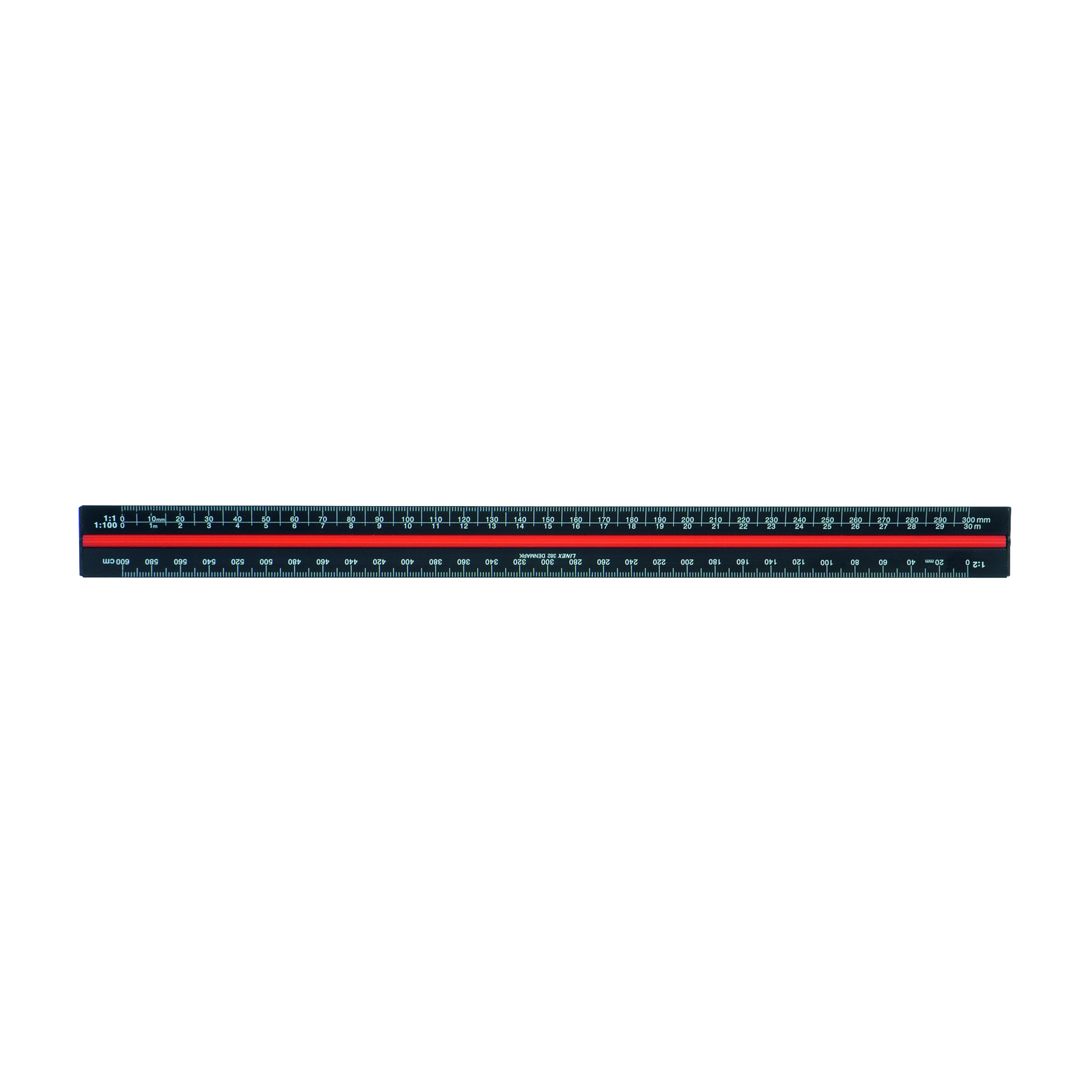 Linex+Tri-Scale+Ruler+30cm+Aluminium+Black+H382
