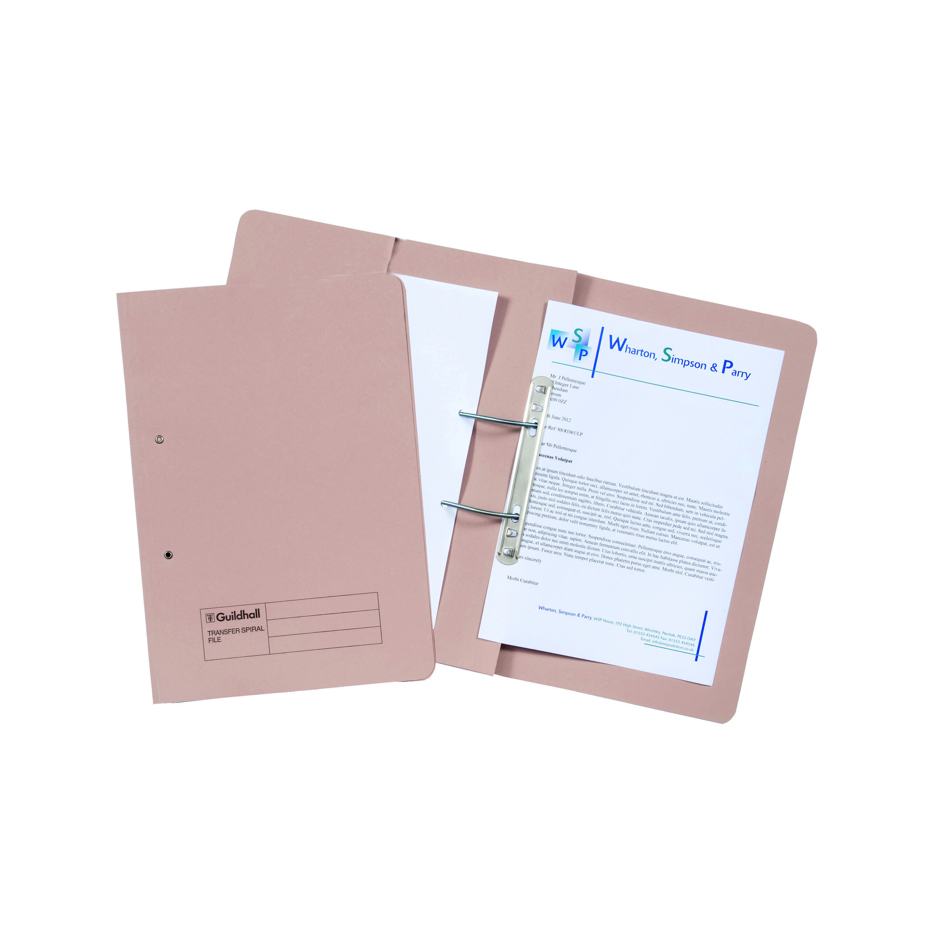 Exacompta+Guildhall+Transfer+Spiral+Pocket+File+315gsm+Foolscap+Buff+%28Pack+of+25%29+349-BUF