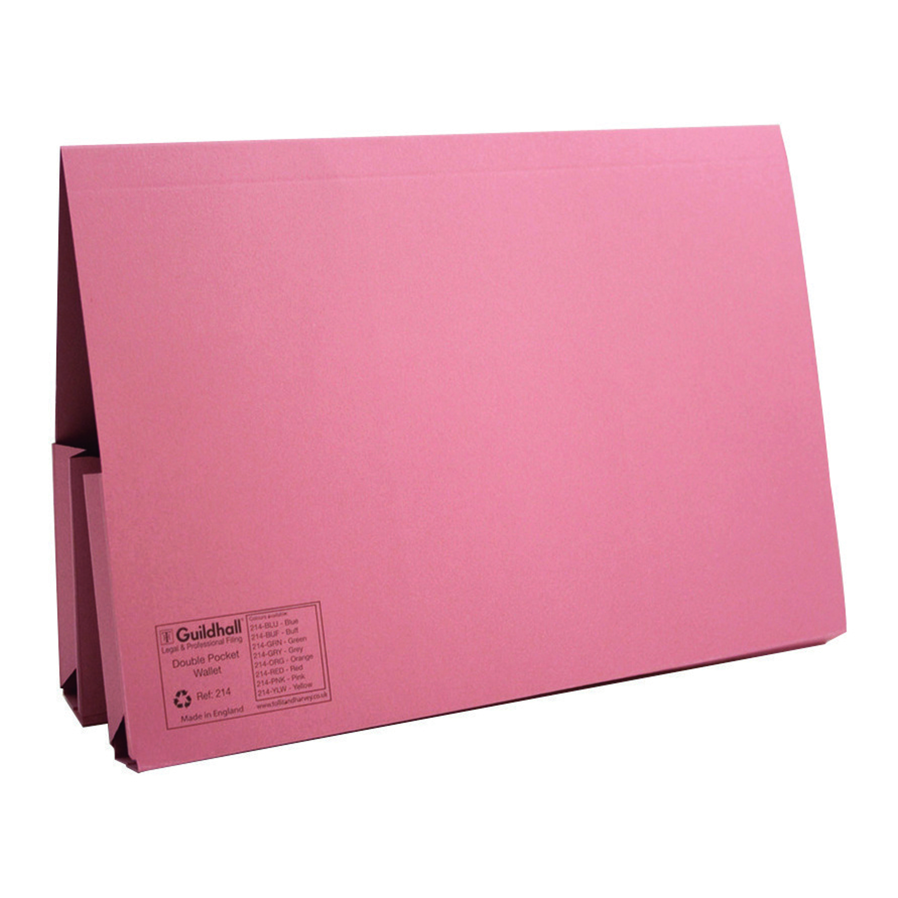 Exacompta+Guildhall+Legal+Double+Pocket+Wallet+Foolscap+Pink+%28Pack+of+25%29+214-PNK
