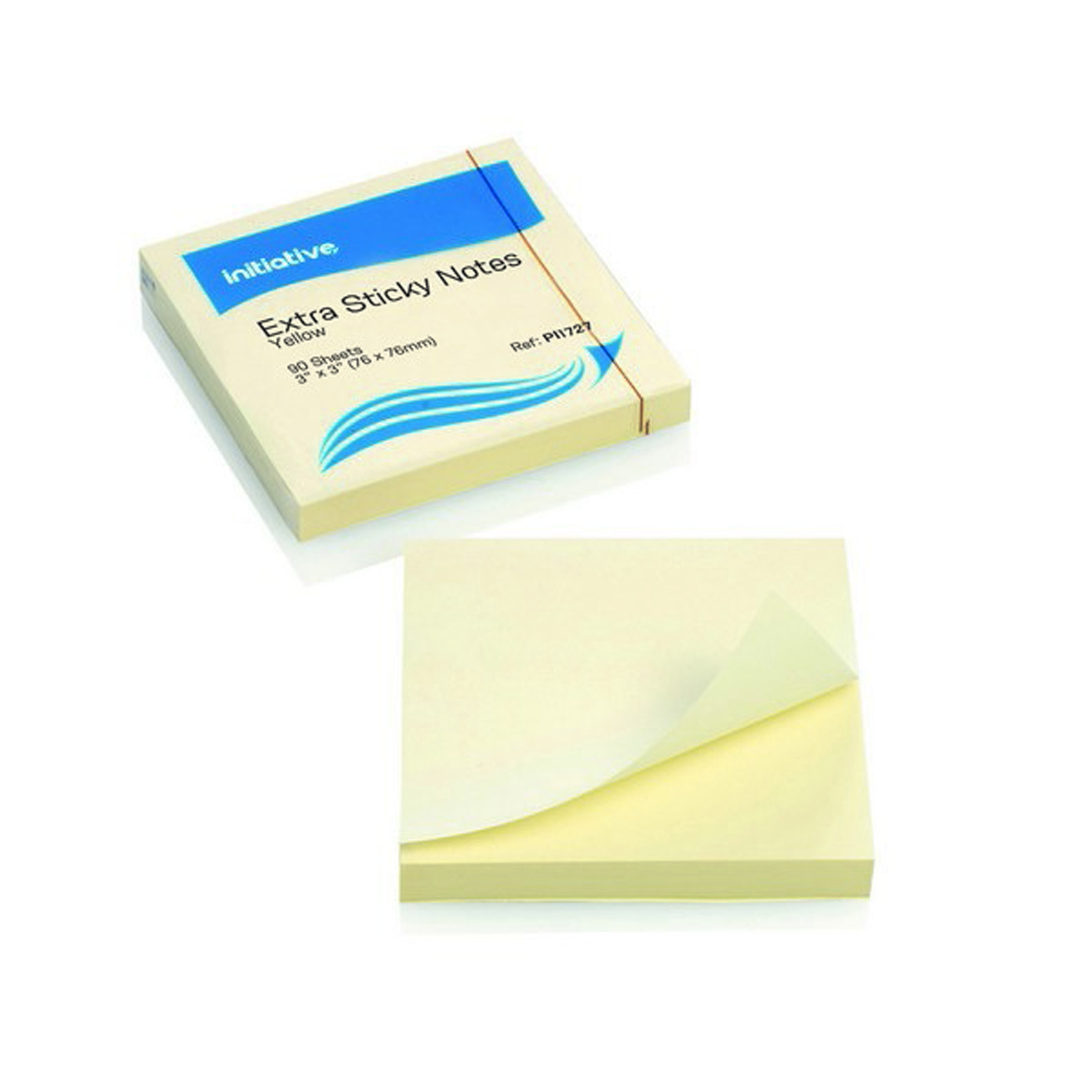 Initiative+Extra+Sticky+Notes+76x76mm+Yellow+90+Sheets+Per+Pad+%2812+Pack%29
