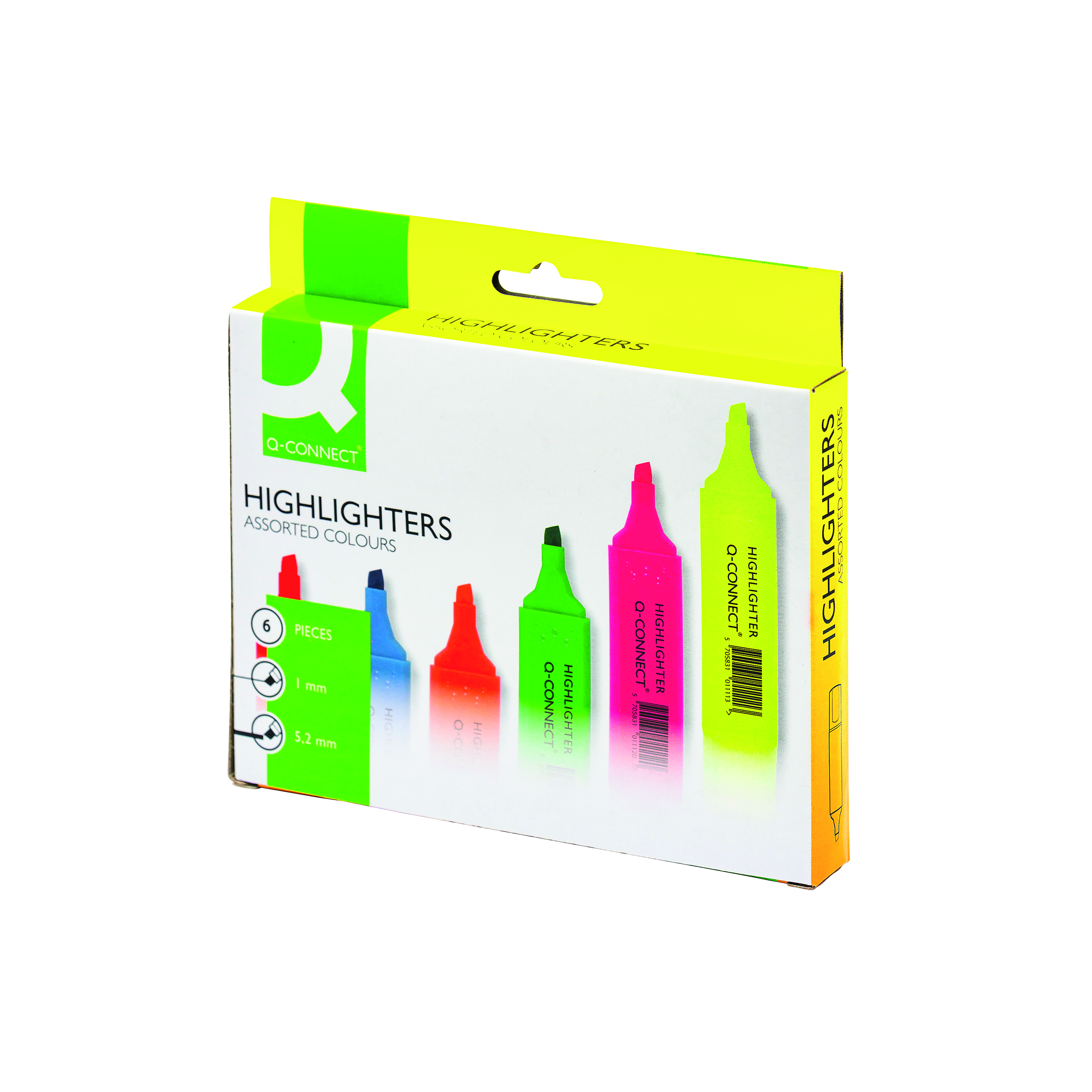 Q-Connect+Assorted+Highlighter+Pens+%28Pack+of+6%29+KF01909