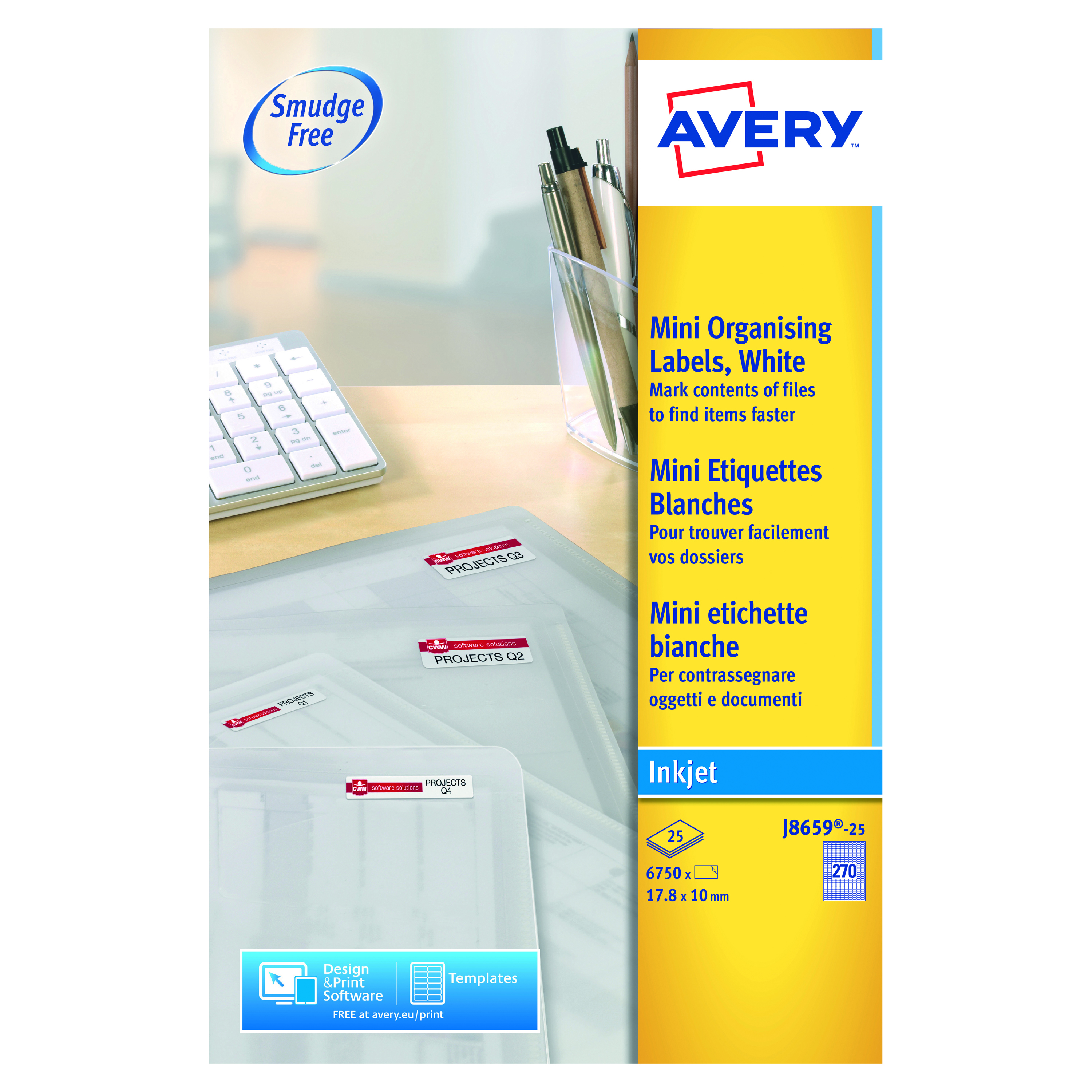 Avery+Inkjet+Mini+Labels+270+Per+Sheet+White+%28Pack+of+6750%29+J8659-25