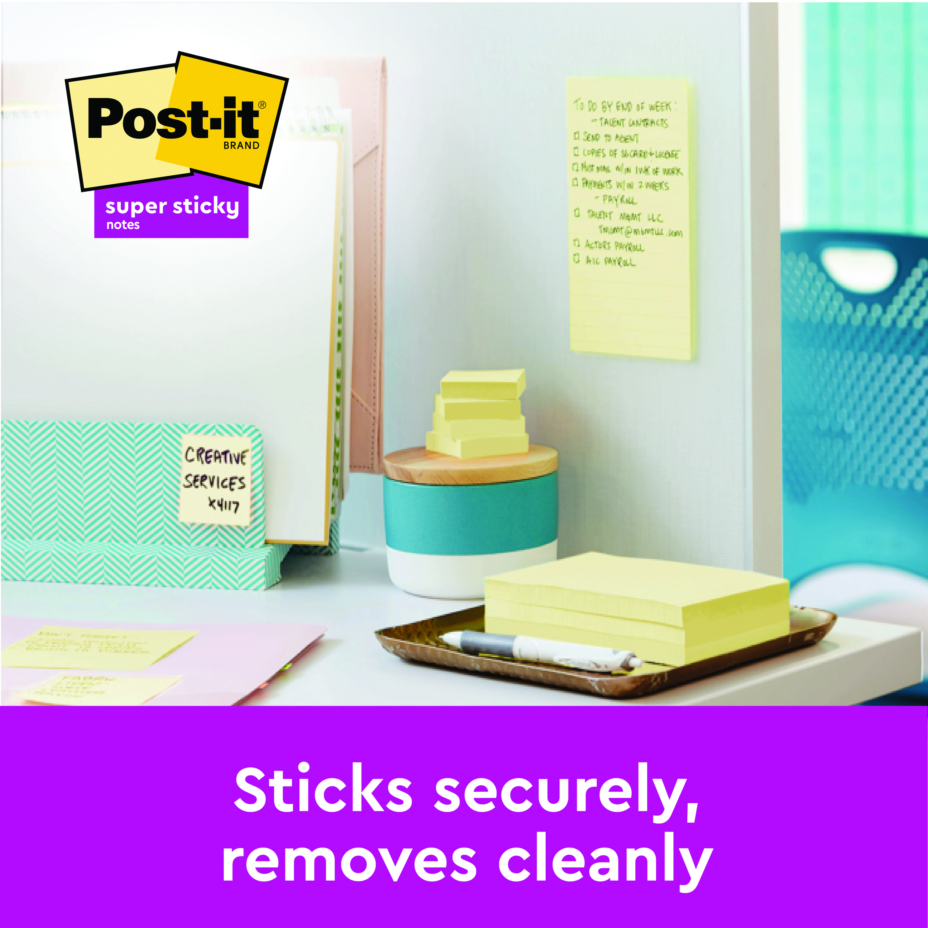 Sticky Notes Packing Post-it Super Sticky Notes 127x76mm Cabinet Cardboard Packaging Canary ...