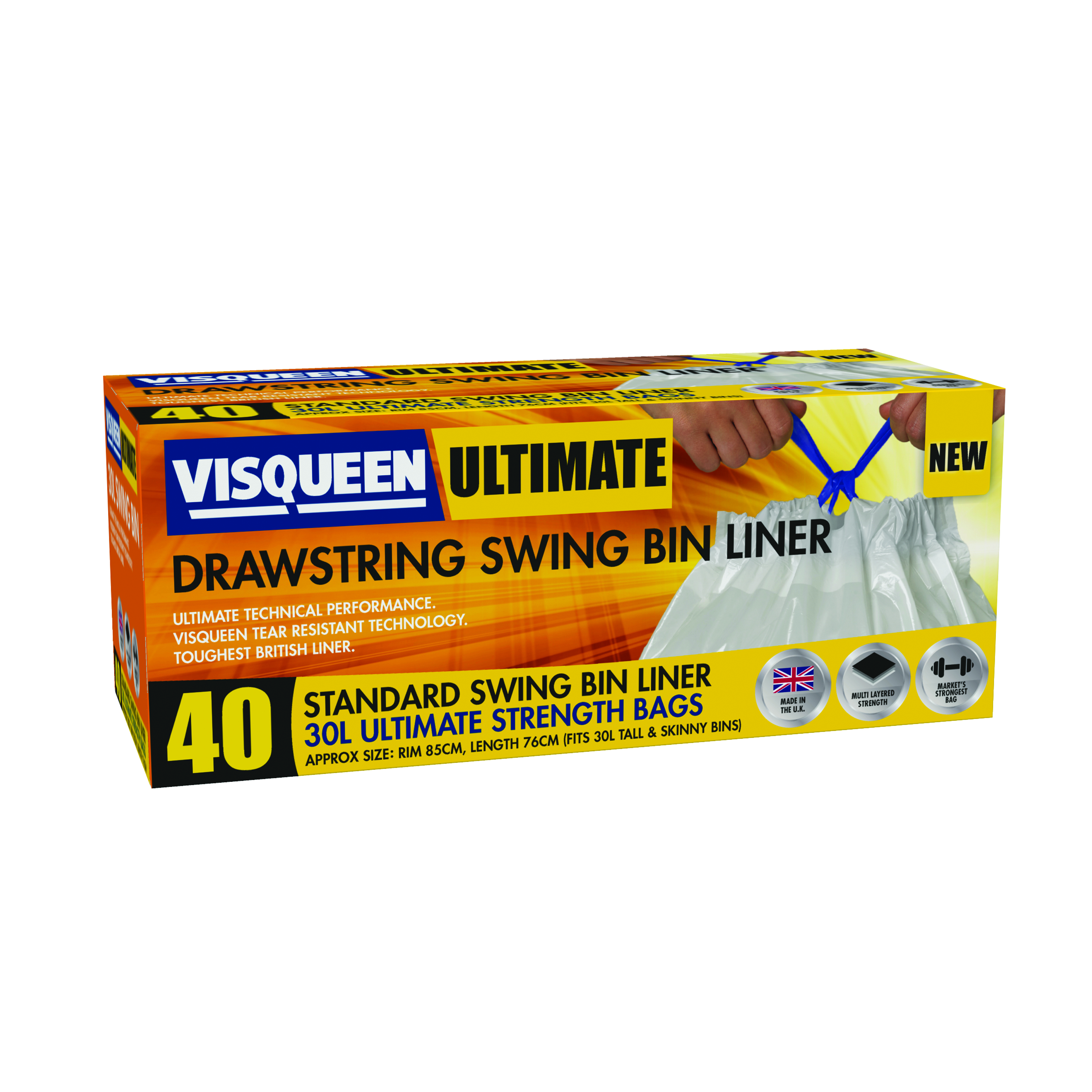 Ultimate+Drawstring+Swing+Bin+Liner+50+Litre+White+%28Pack+of+40%29++