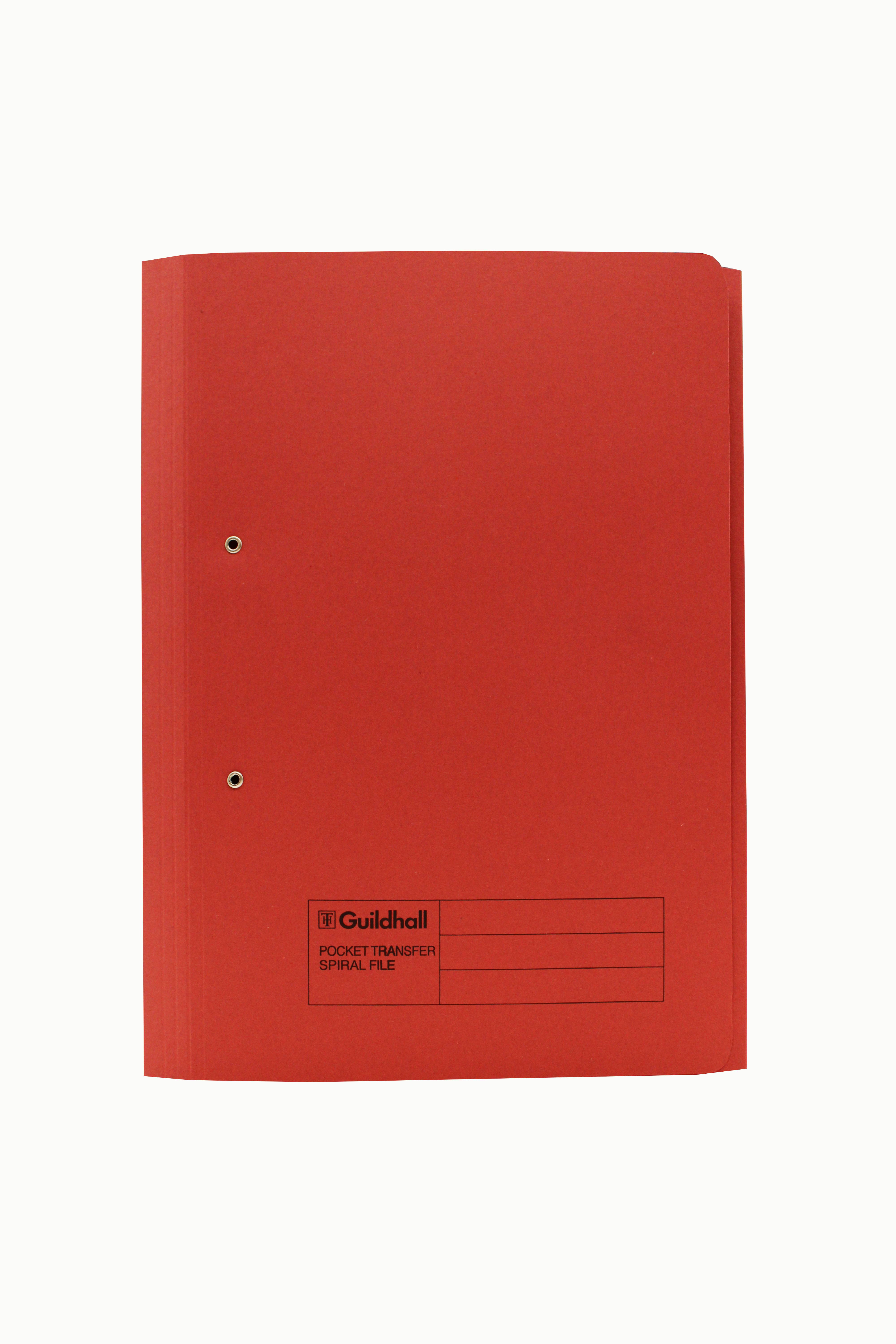 Exacompta+Guildhall+R%2FHand+Transfer+Spiral+Pocket+File+315gsm+Foolscap+Red+%28Pack+of+25%29+211%2F9065Z