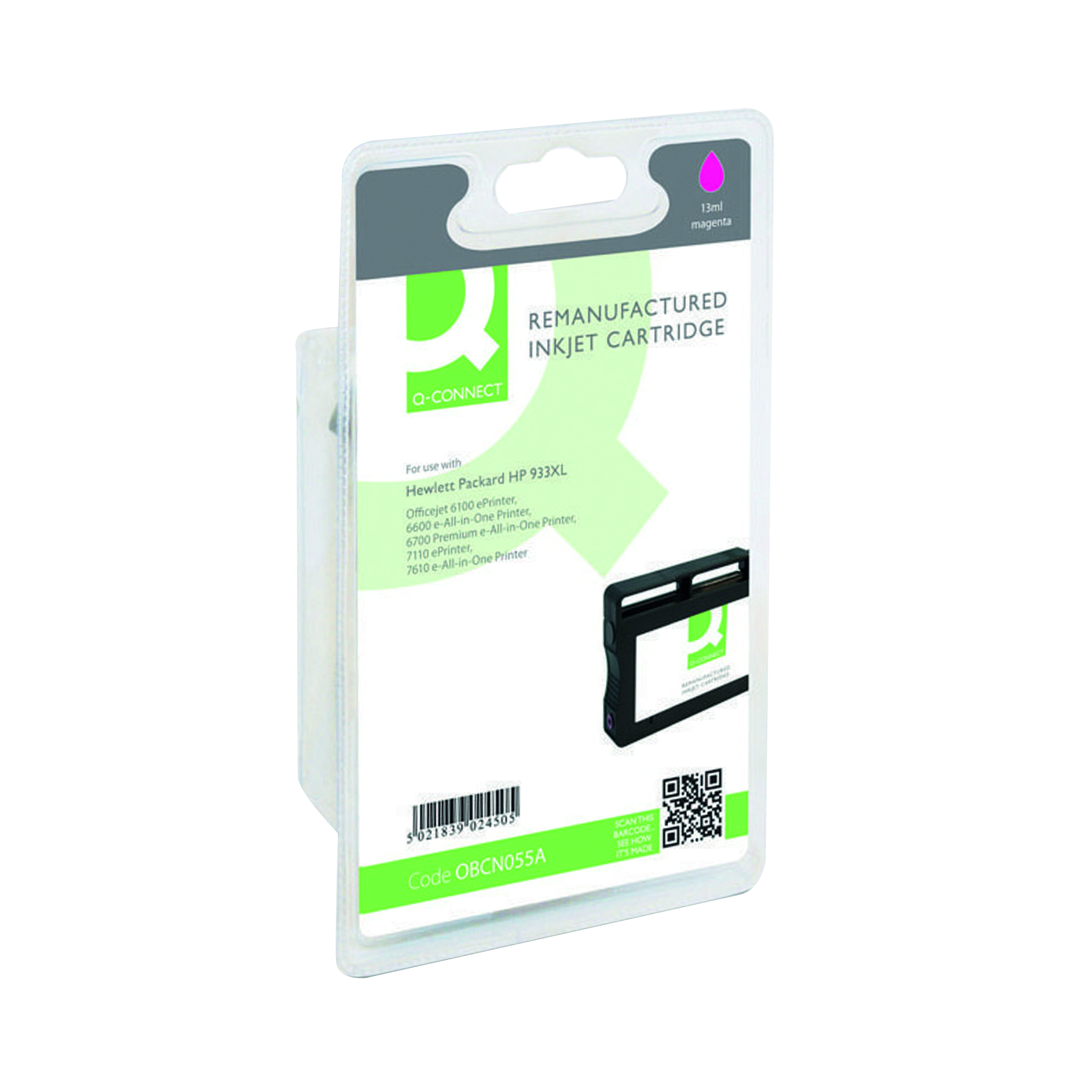 Q-Connect+Remanufactured+Inkjet+Cartridge+Magenta+For+HP+CN055A+CN055A-COMP