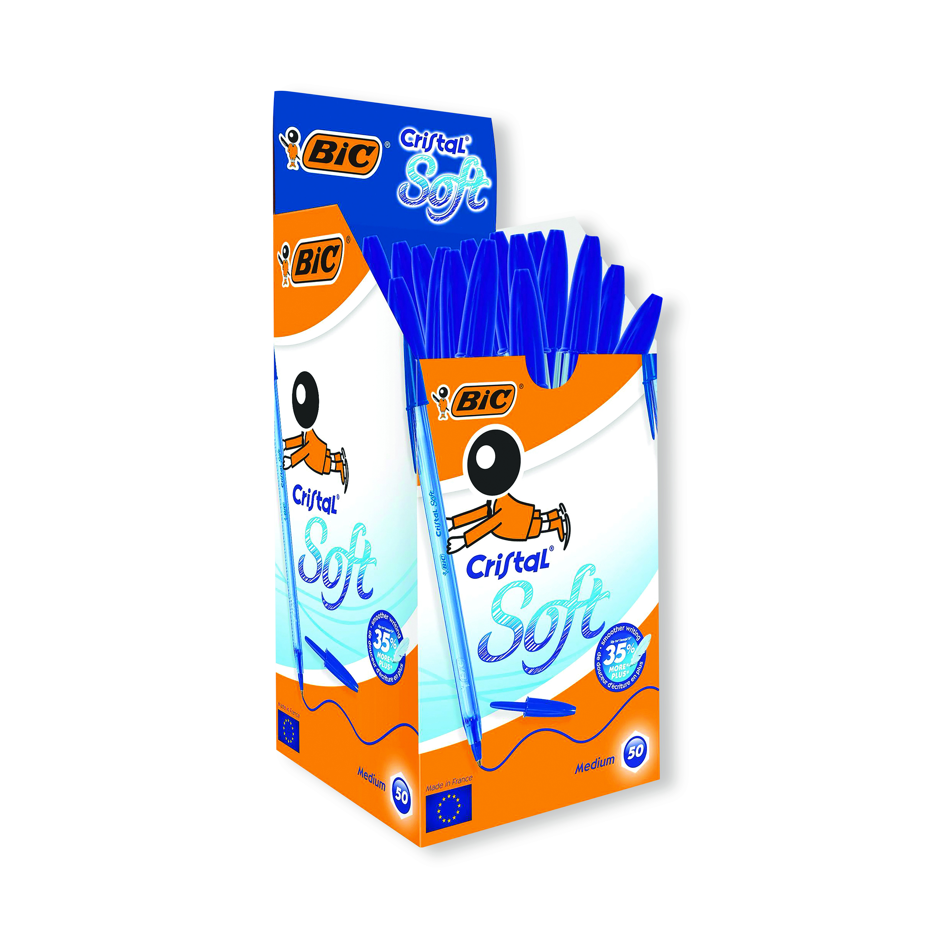 Bic+Cristal+Soft+Ballpoint+Pen+Medium+Blue+%2850+Pack%29+951434