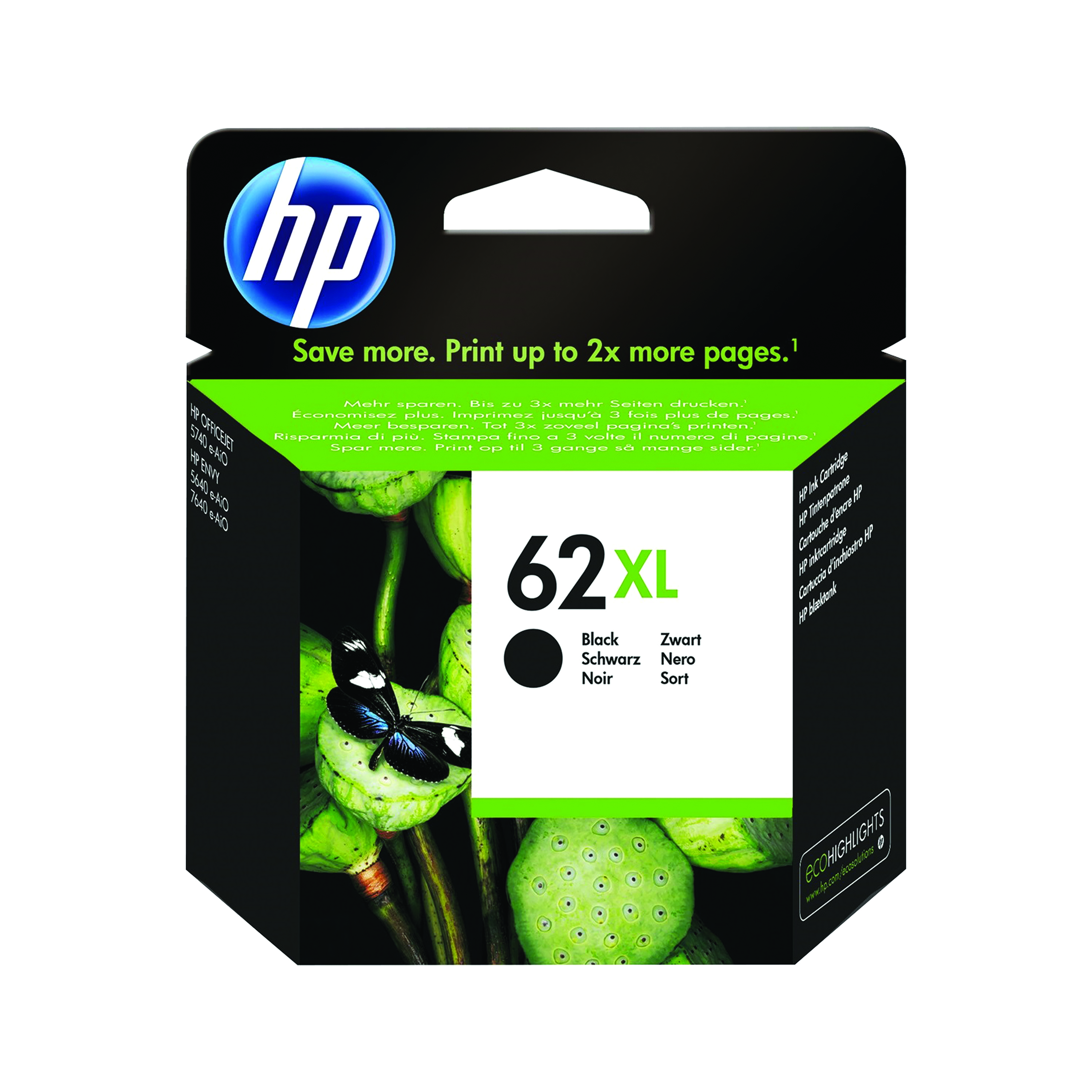 HP+62XL+Original+Ink+Cartridge+High+Yield+Black+C2P05AE